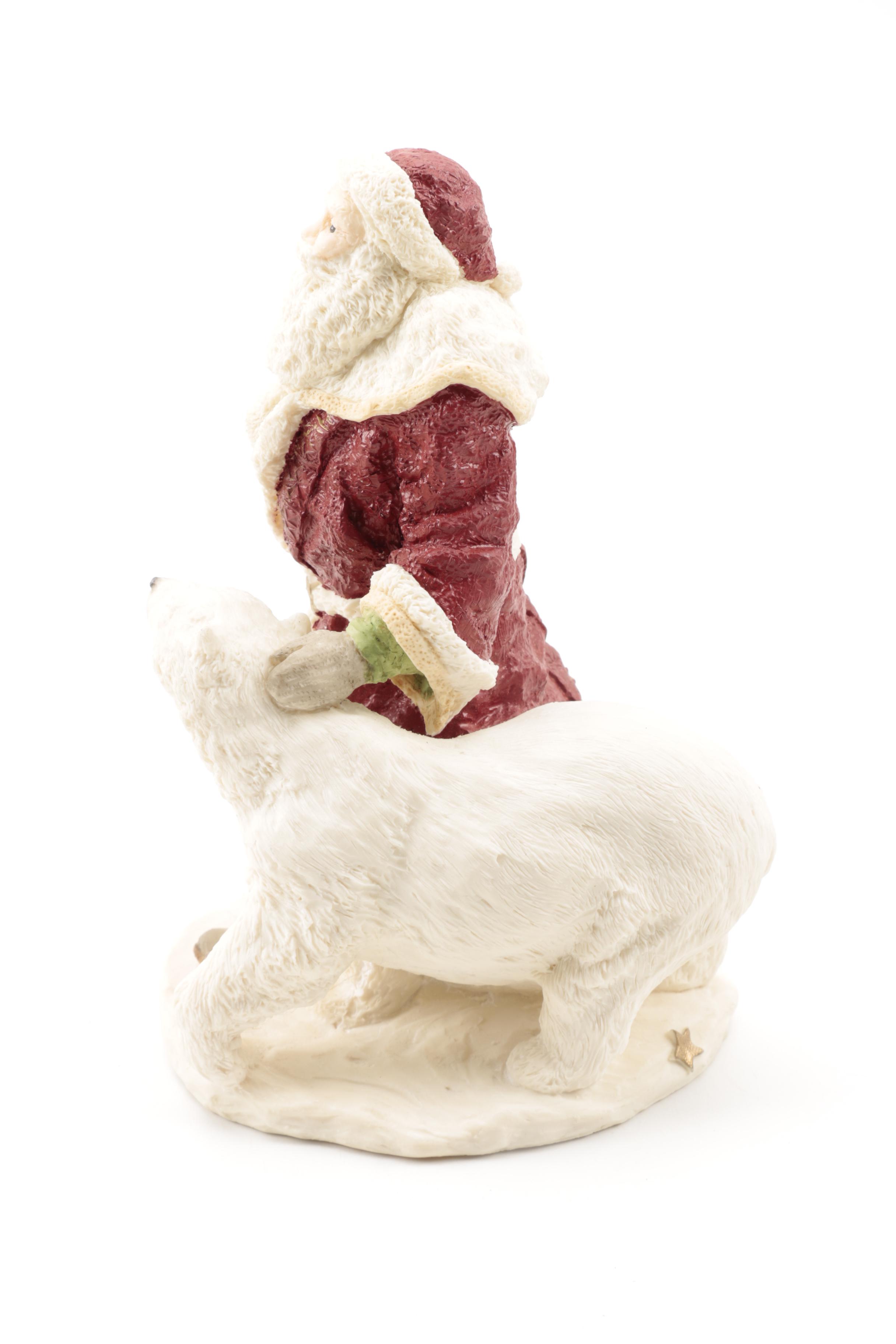 Three Santa Claus Ceramic Figurines