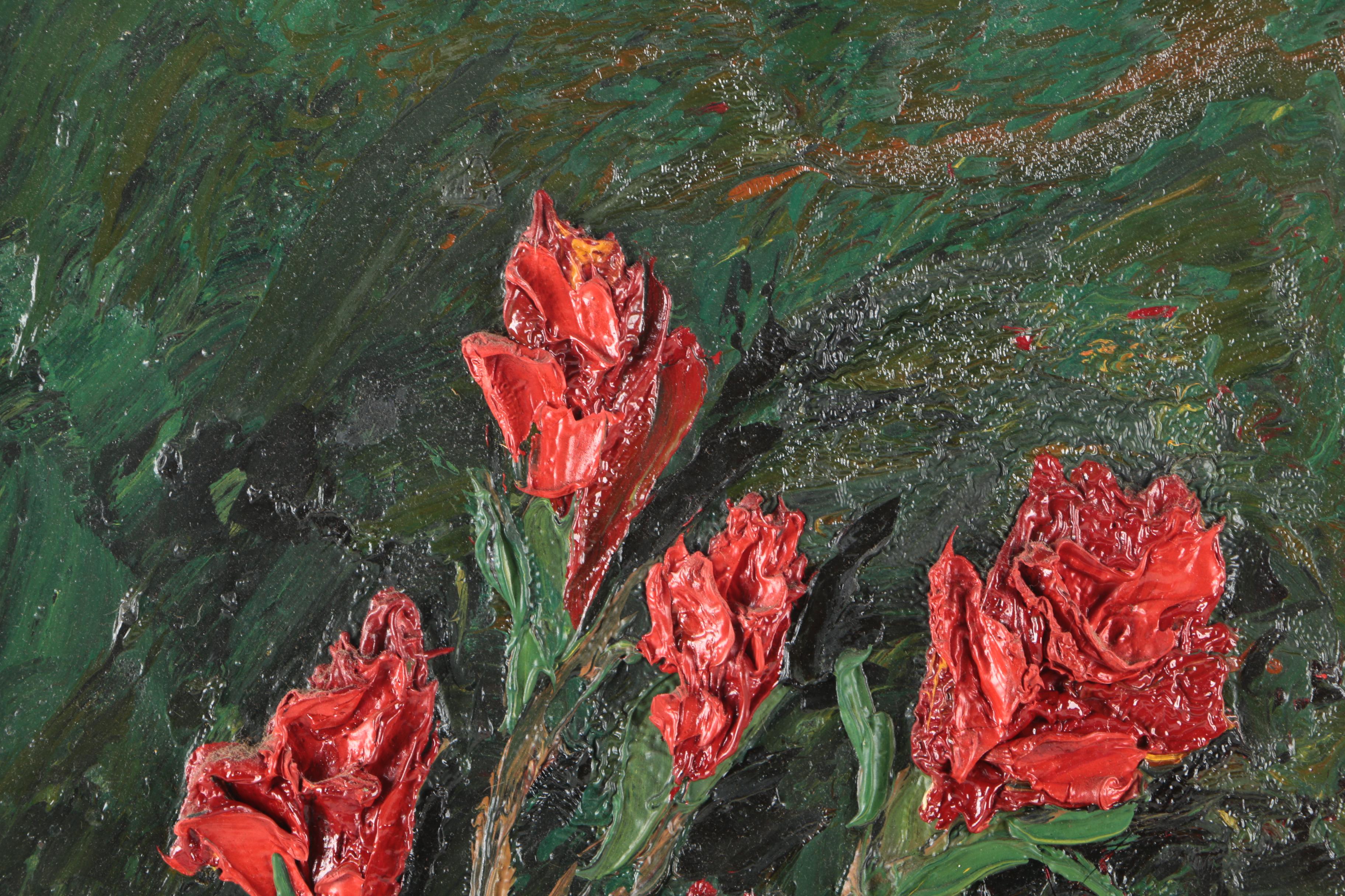 Oil on Canvas Impasto Paintings of Flowers