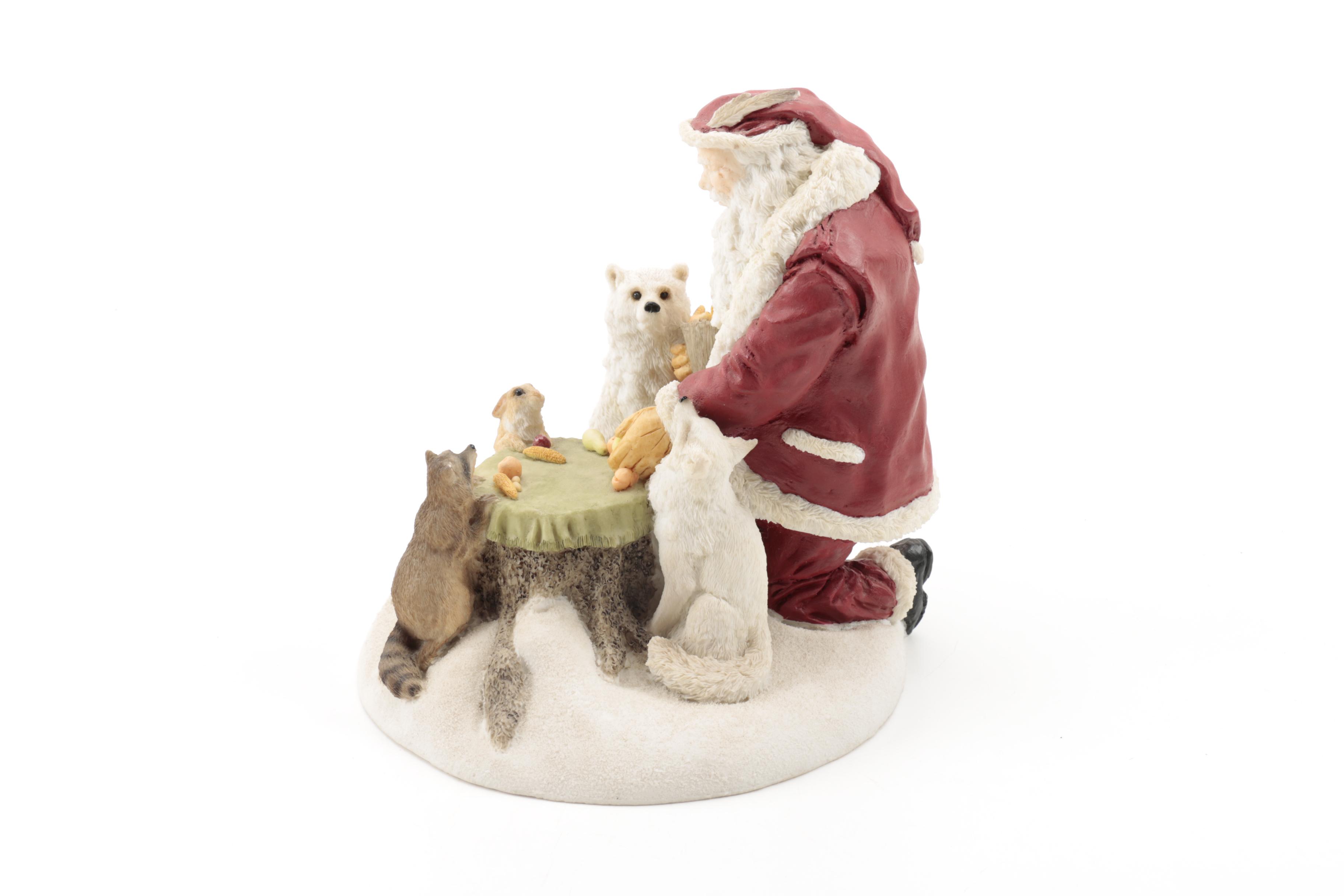 Three Santa Claus Ceramic Figurines