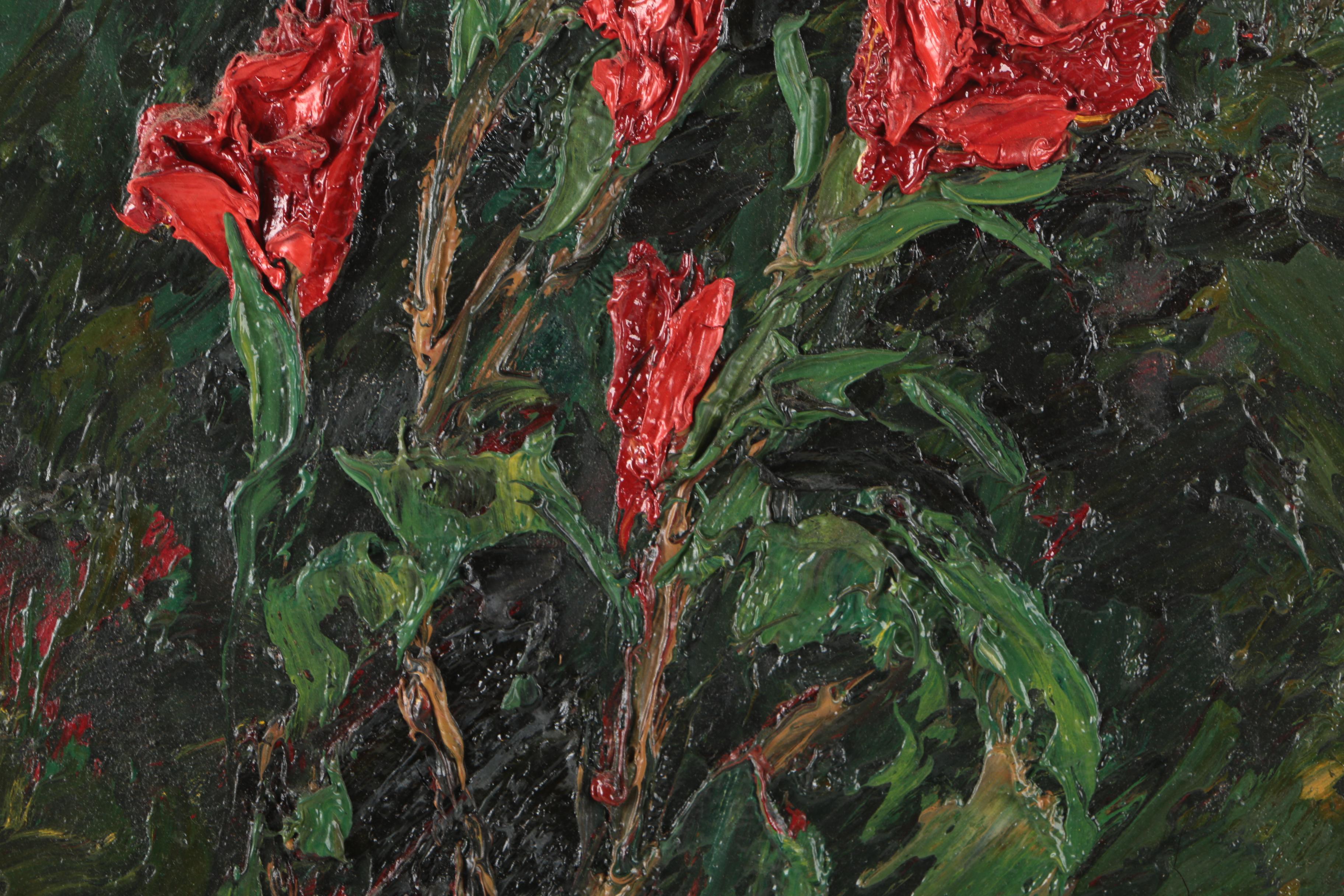 Oil on Canvas Impasto Paintings of Flowers