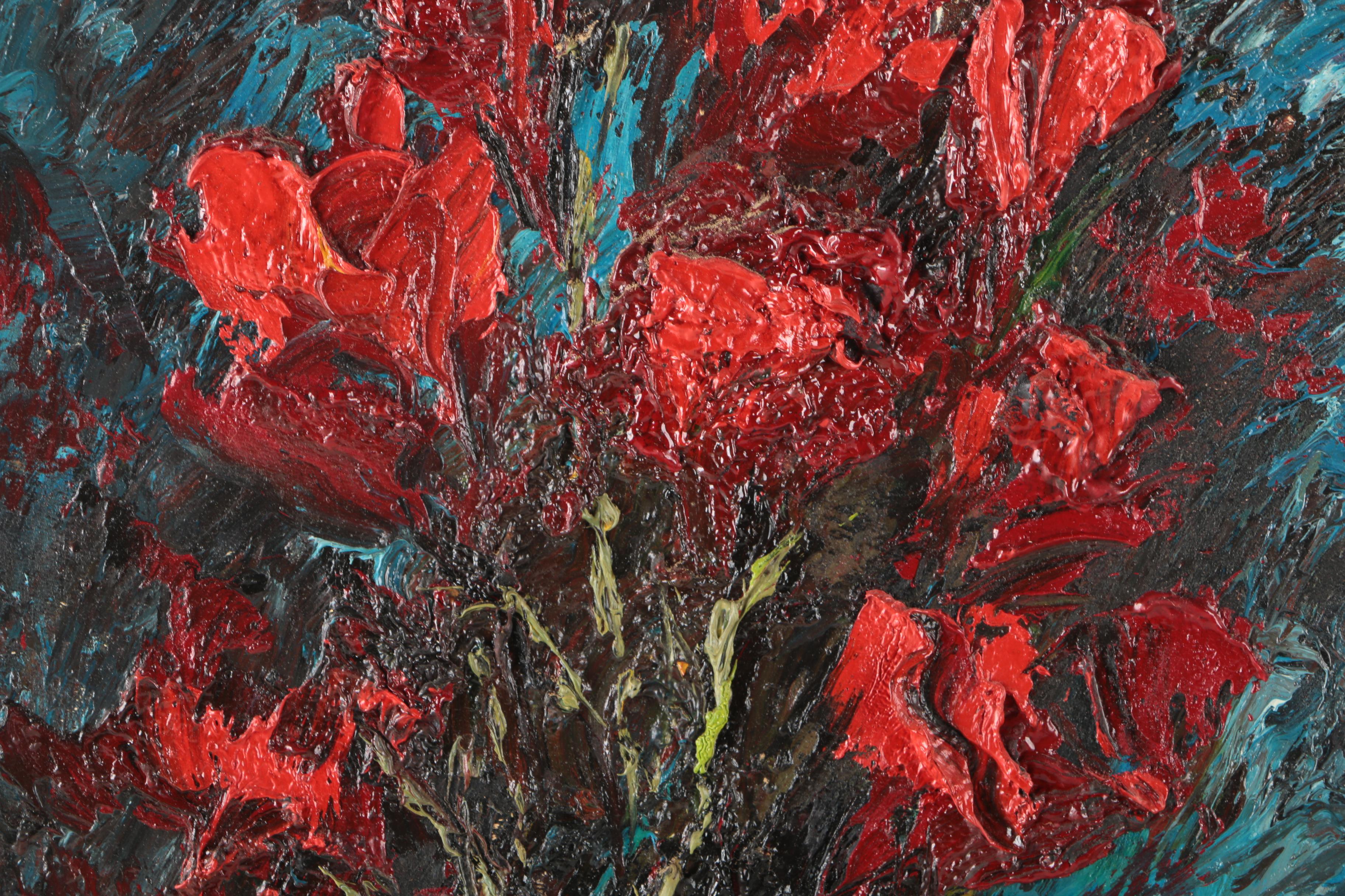 Oil on Canvas Impasto Paintings of Flowers