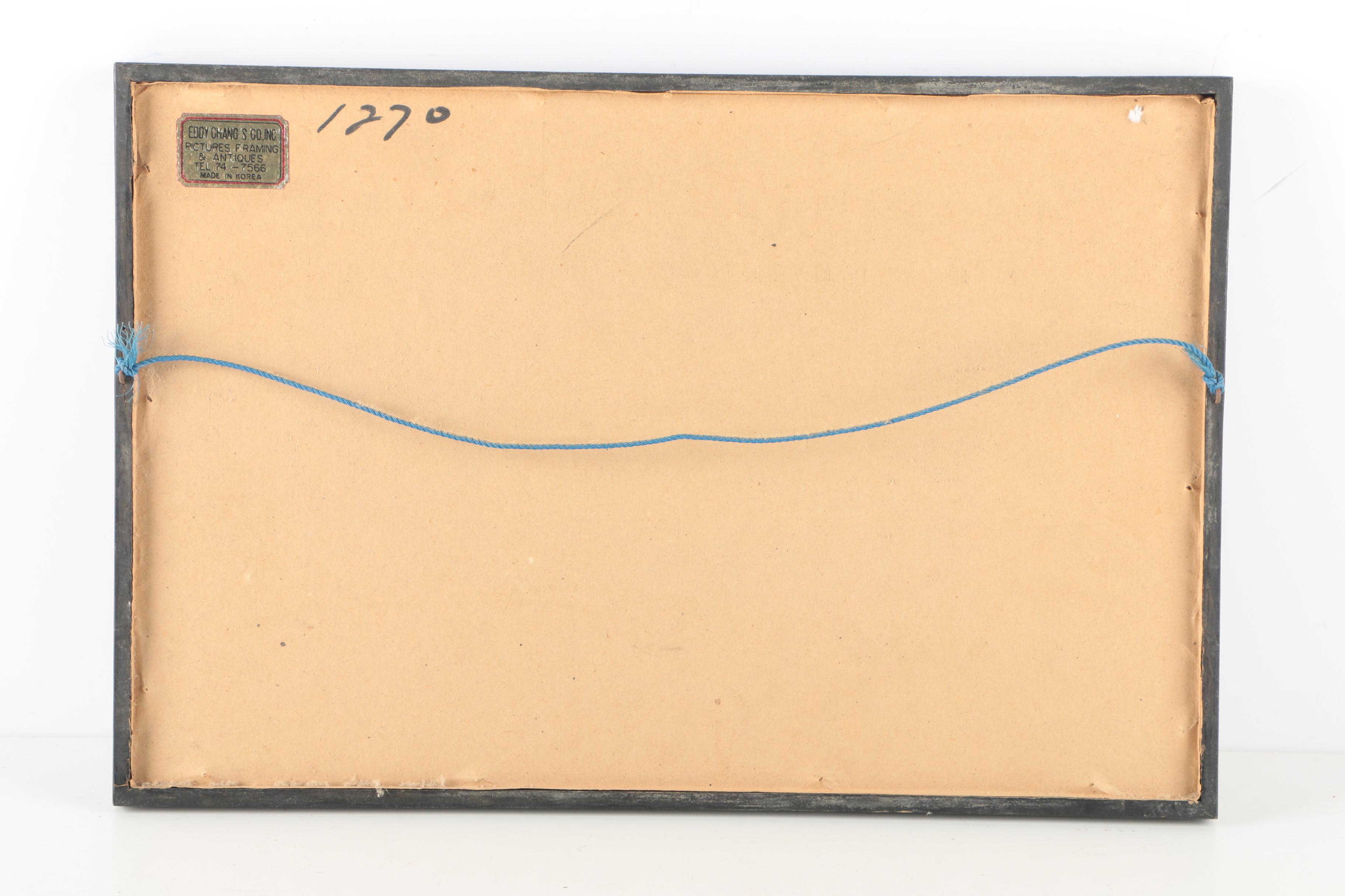 Vintage Charcoal Drawings on Paper of Korean Architecture