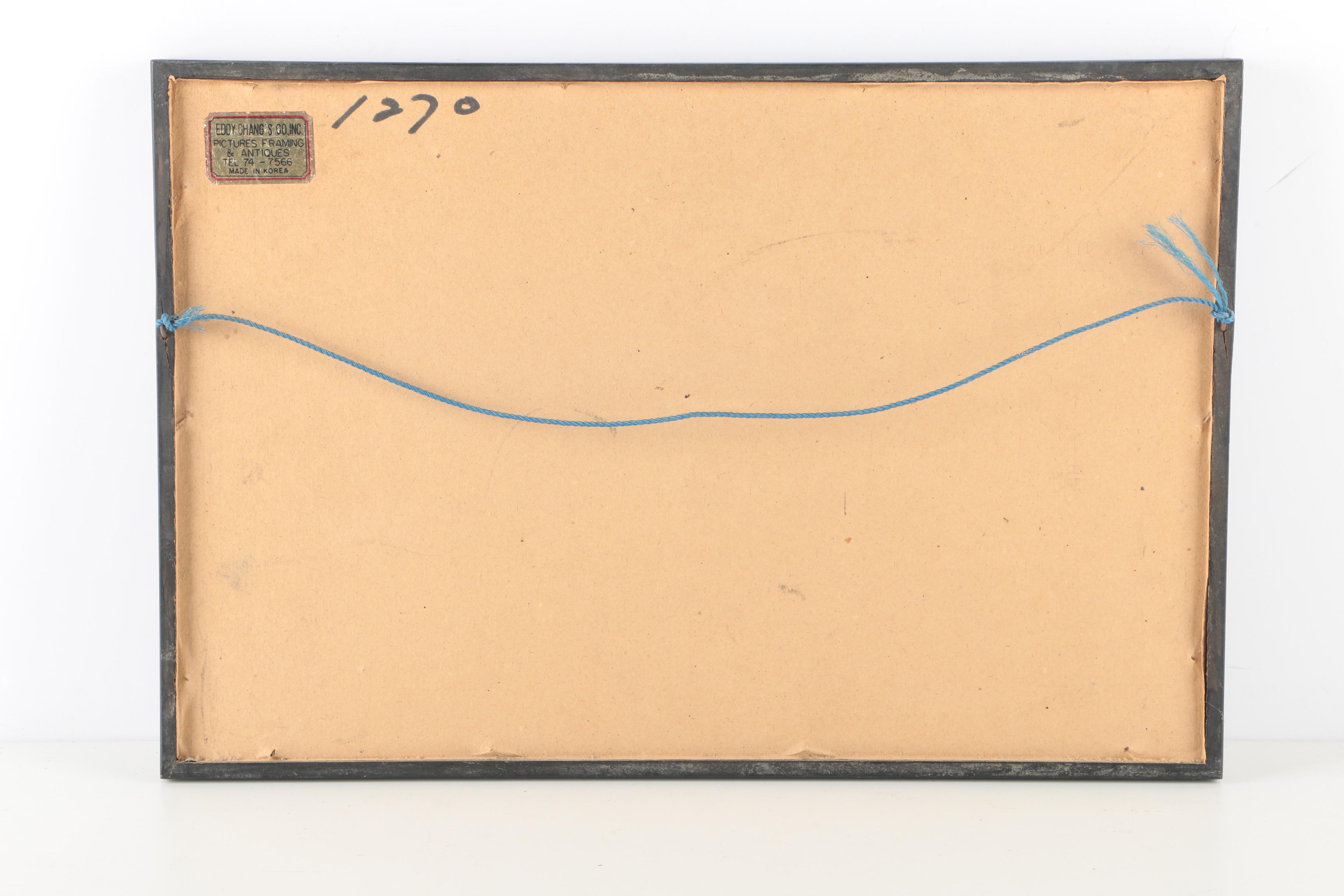 Vintage Charcoal Drawings on Paper of Korean Architecture