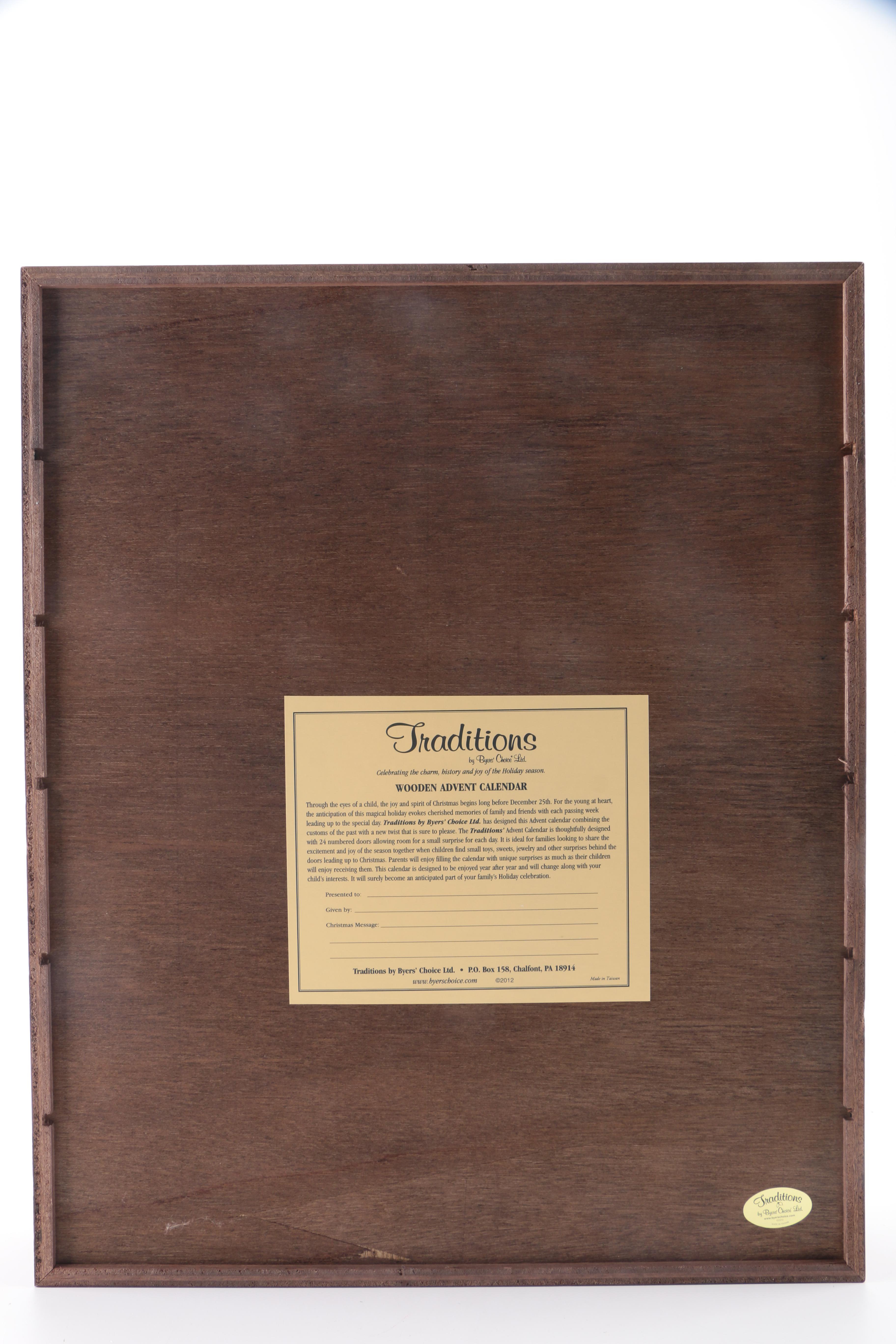 "Traditions" by Byers' Choice, Ltd. Wooden Advent Calendar
