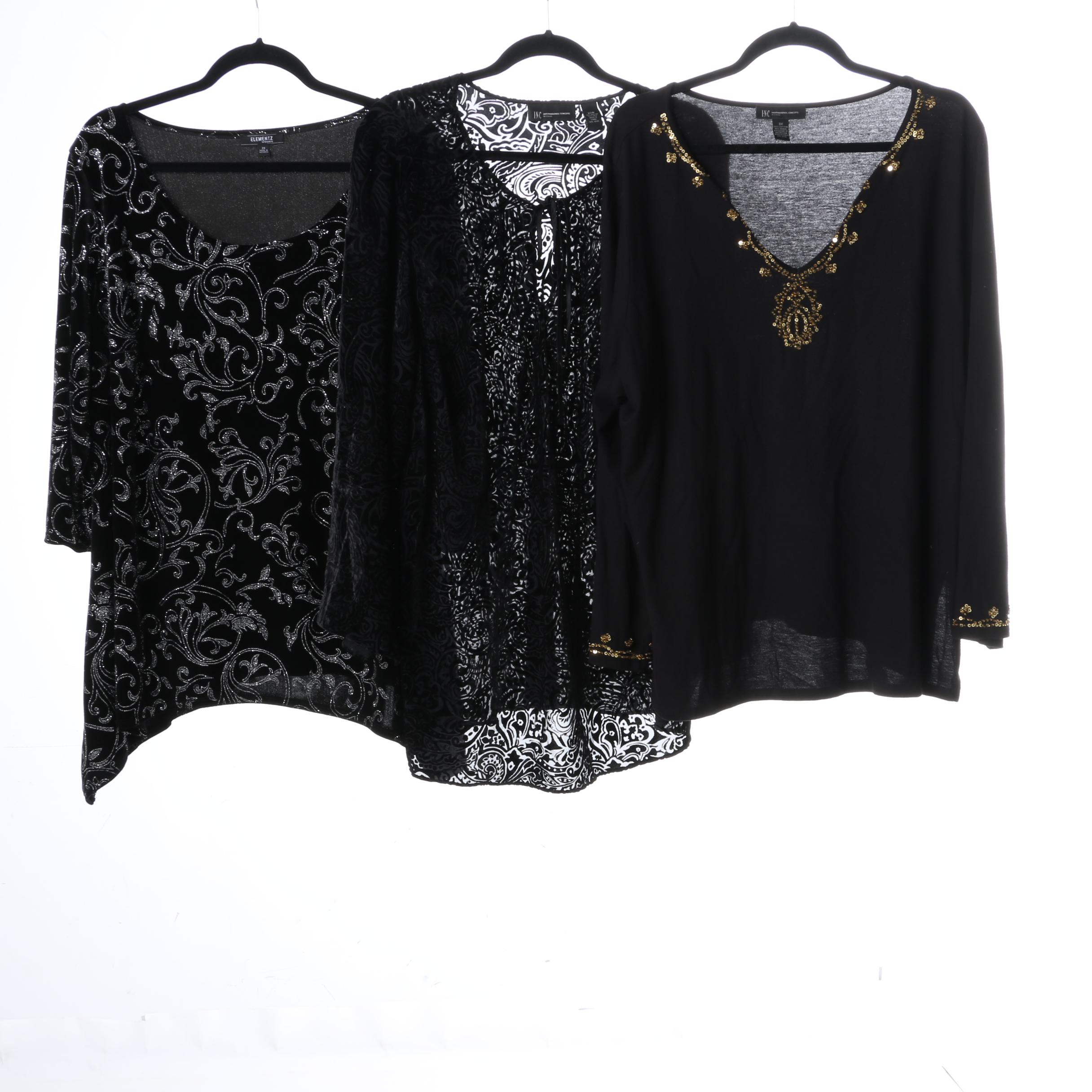Women's Black Blouses Featuring I.N.C.