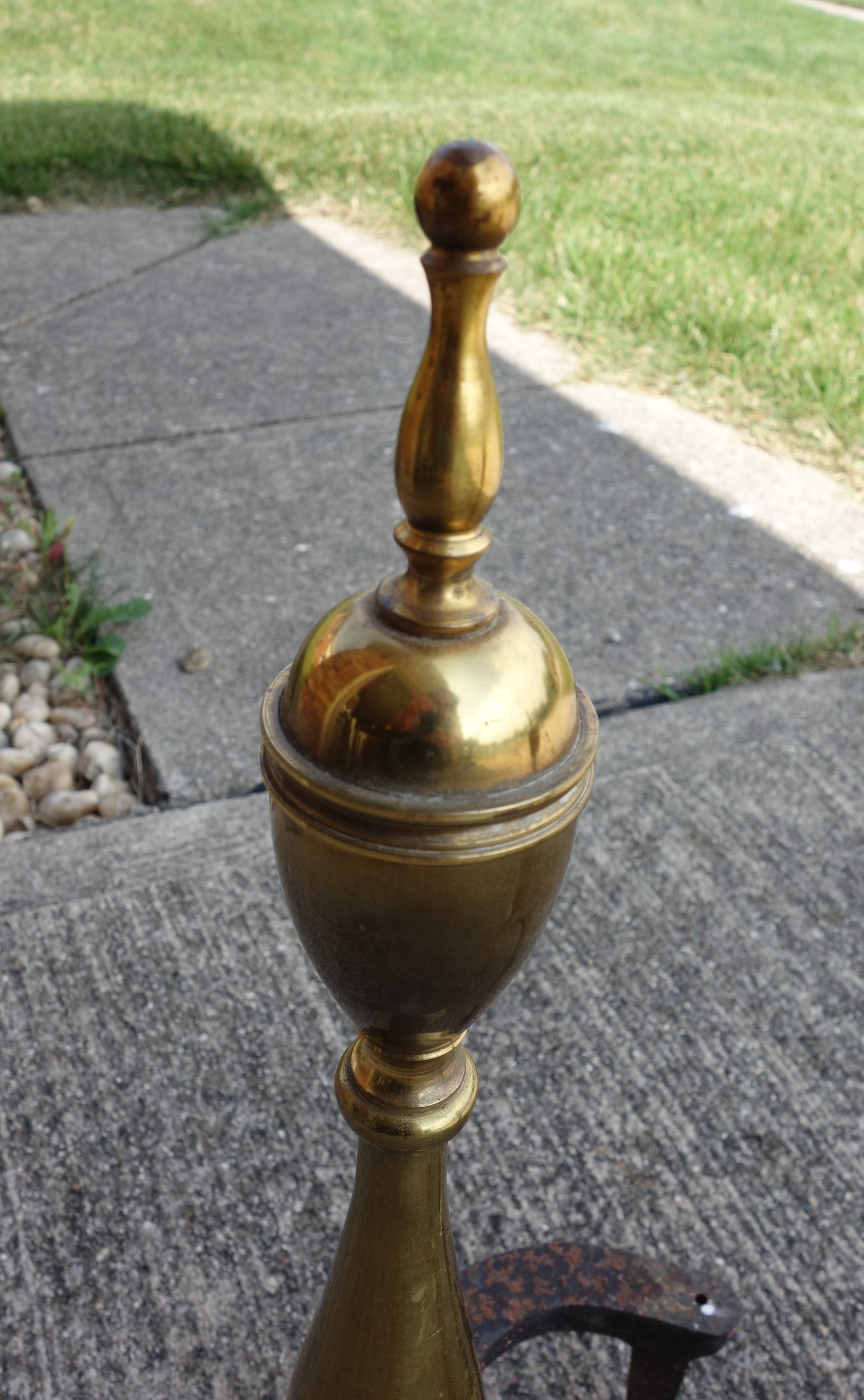 Vintage Cast Iron & Brass Fireplace Andirons