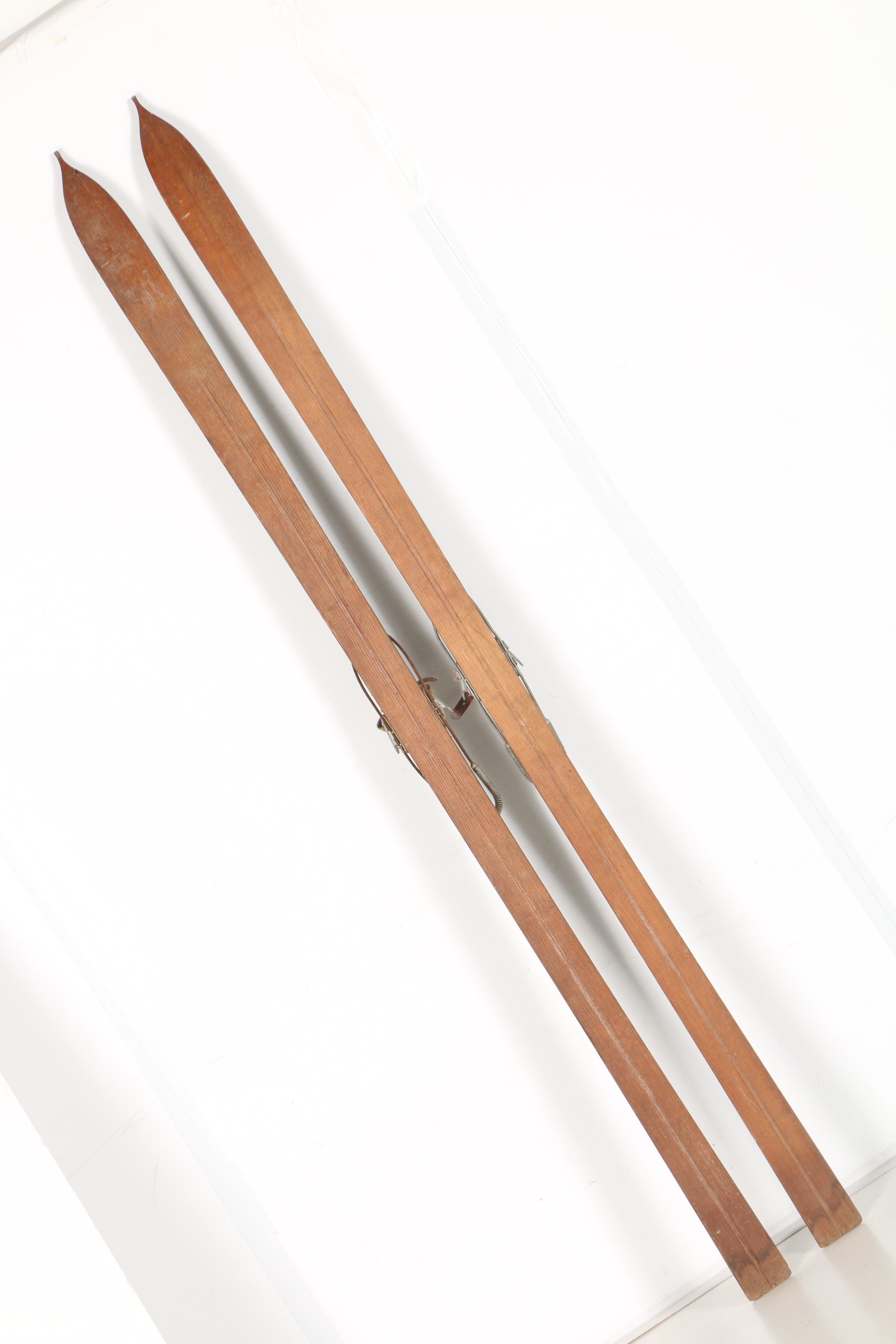 Antique Wooden Cross Country Snow Skis