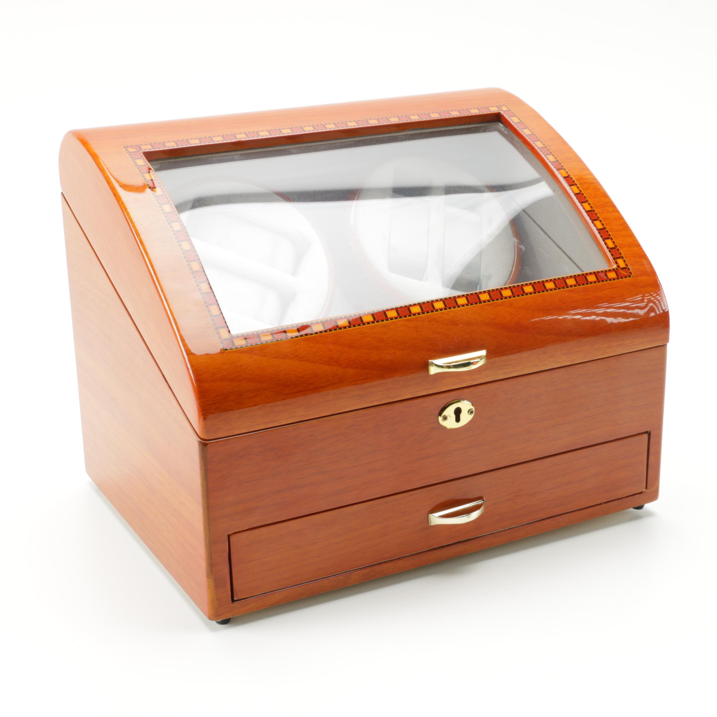 Quad Watch Winder With Twelve Storage Compartments