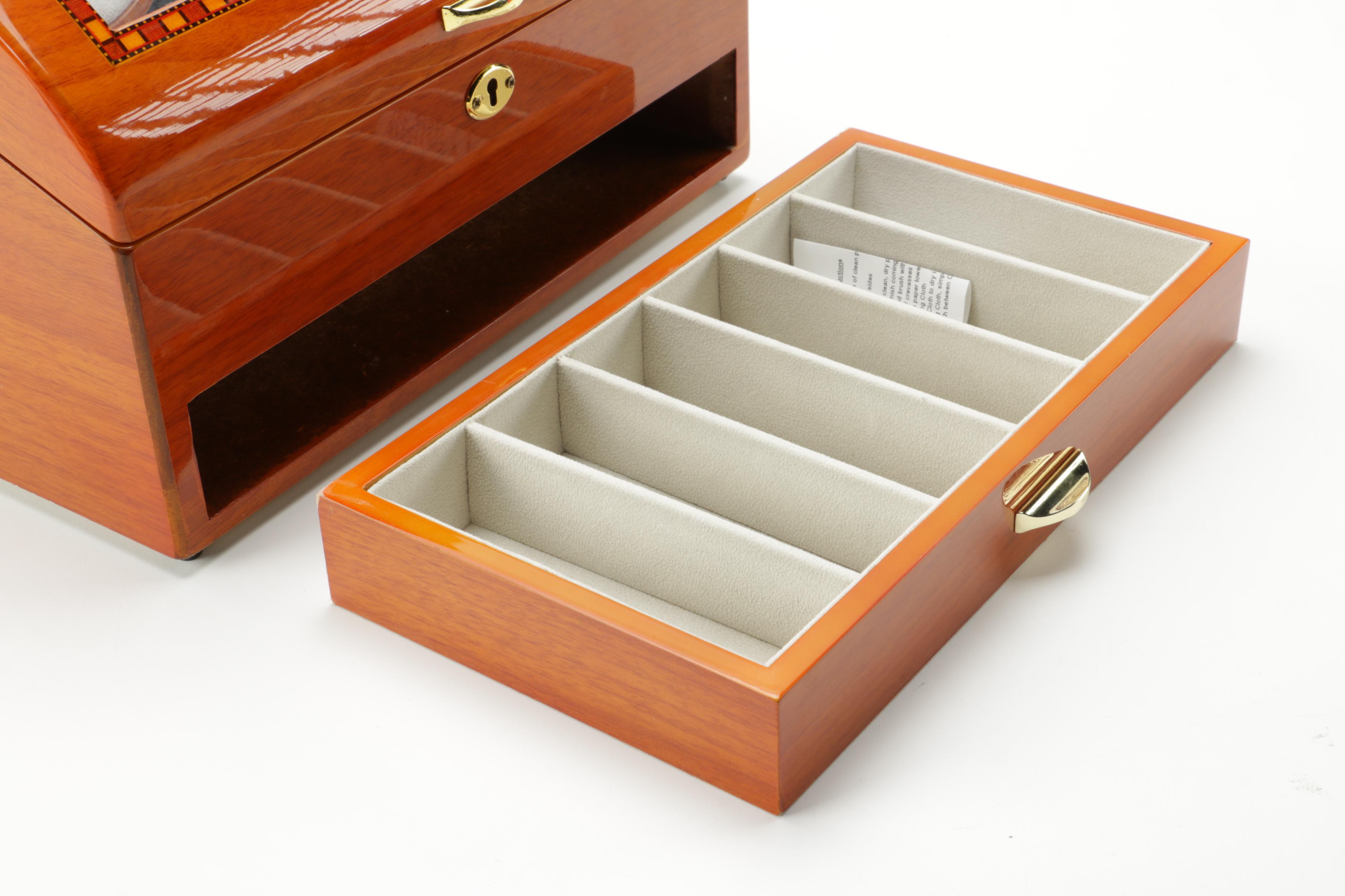 Quad Watch Winder With Twelve Storage Compartments