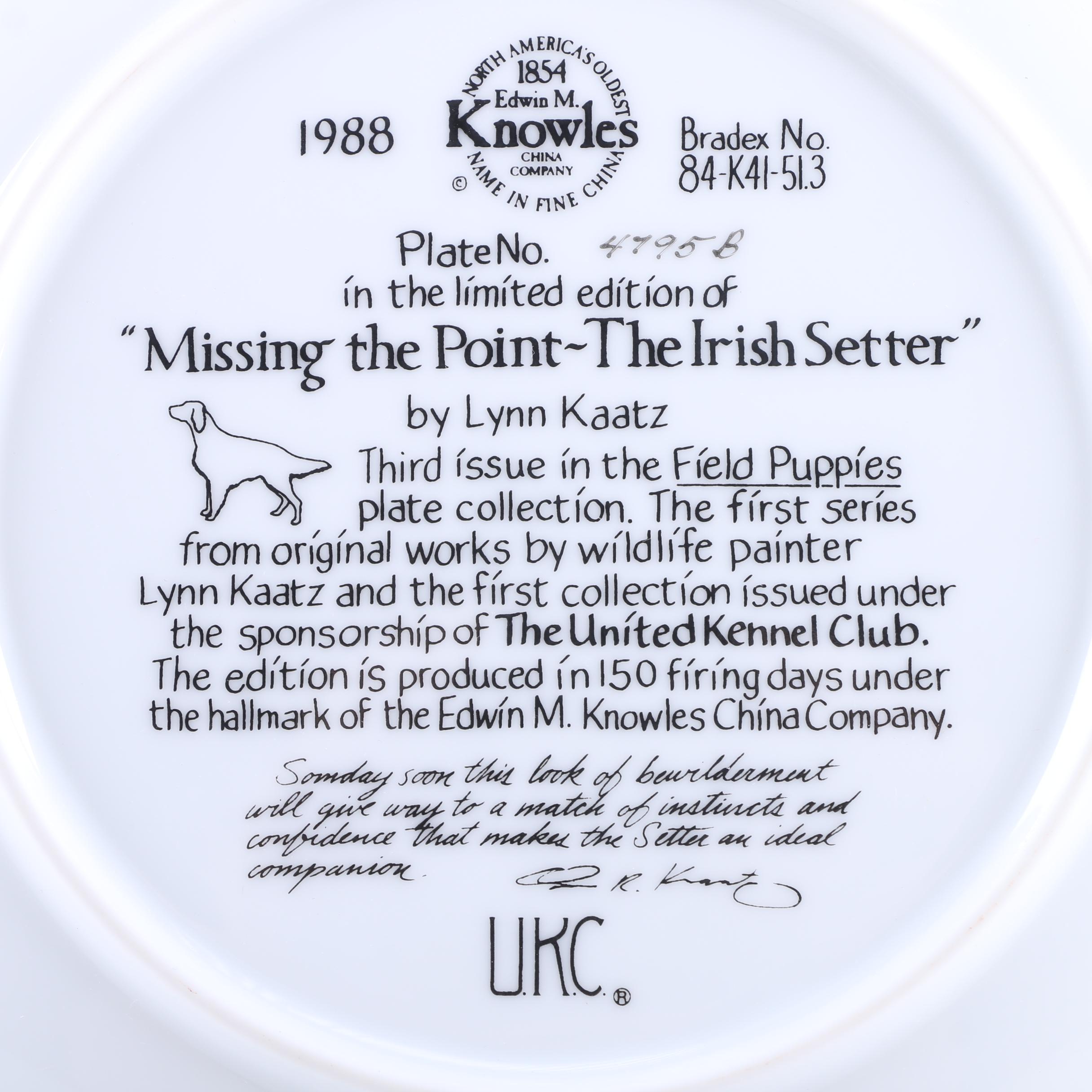 Decorative Knowle's "Field Puppies" Plates