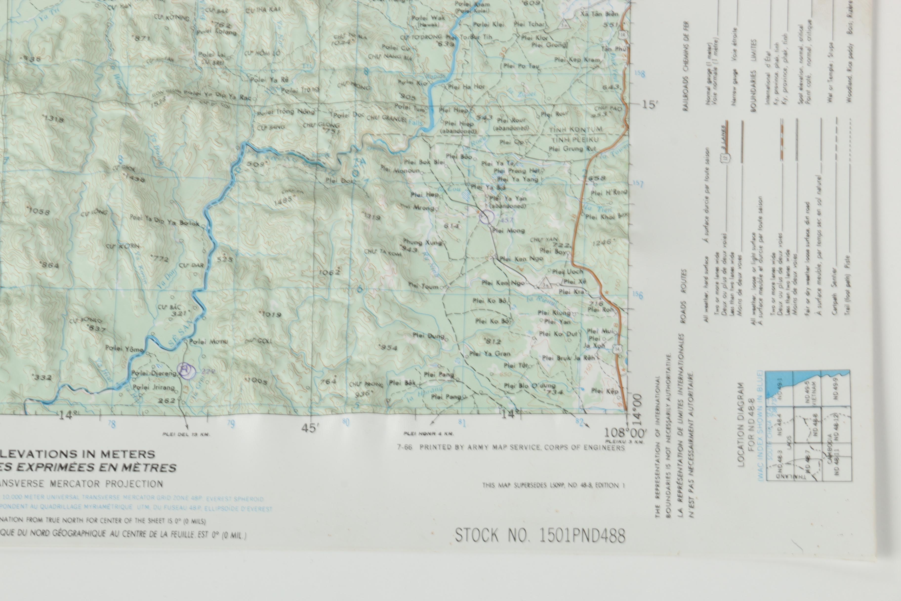 1960s Topographical and Paper Maps of Southeast Asia
