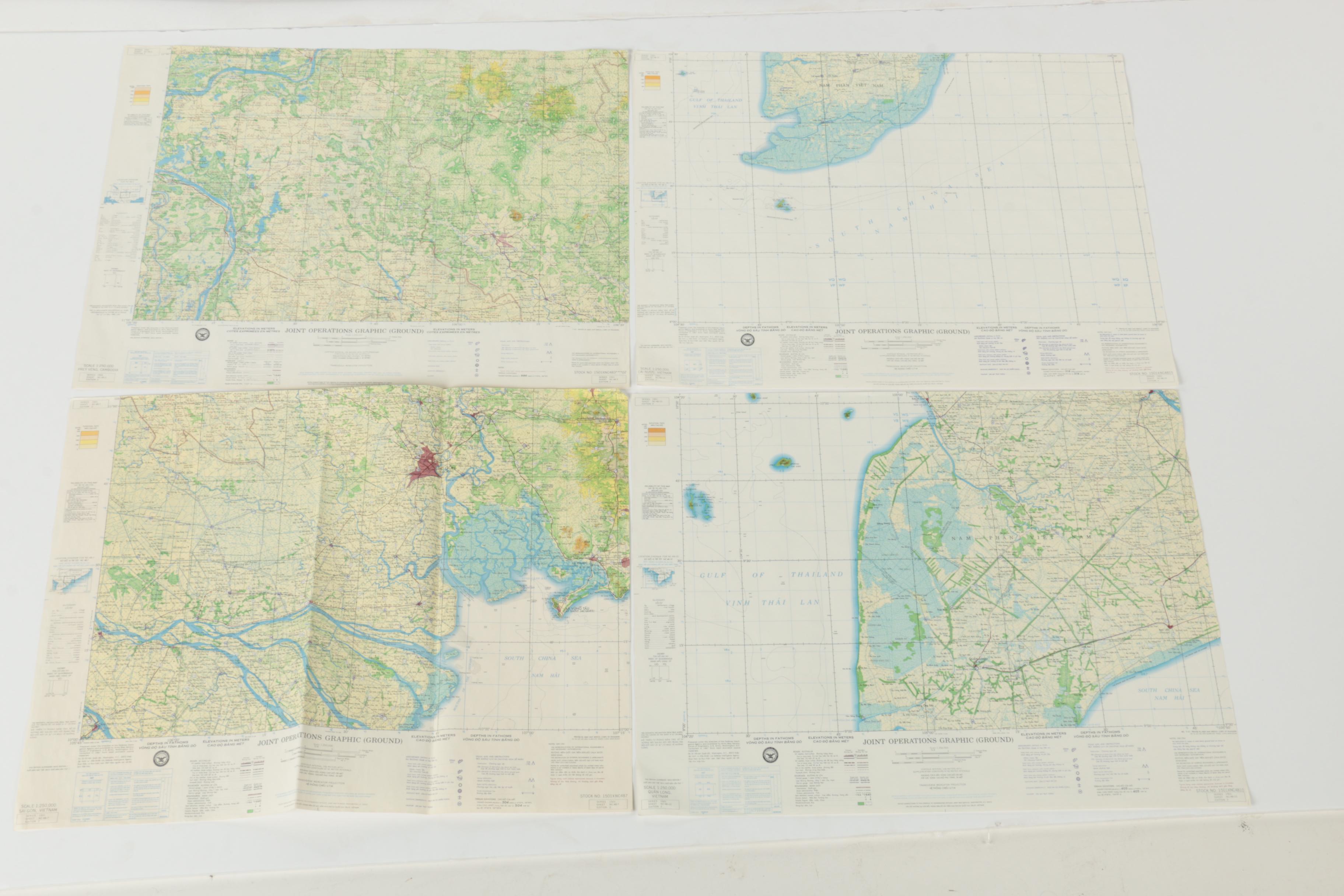 1960s Topographical and Paper Maps of Southeast Asia