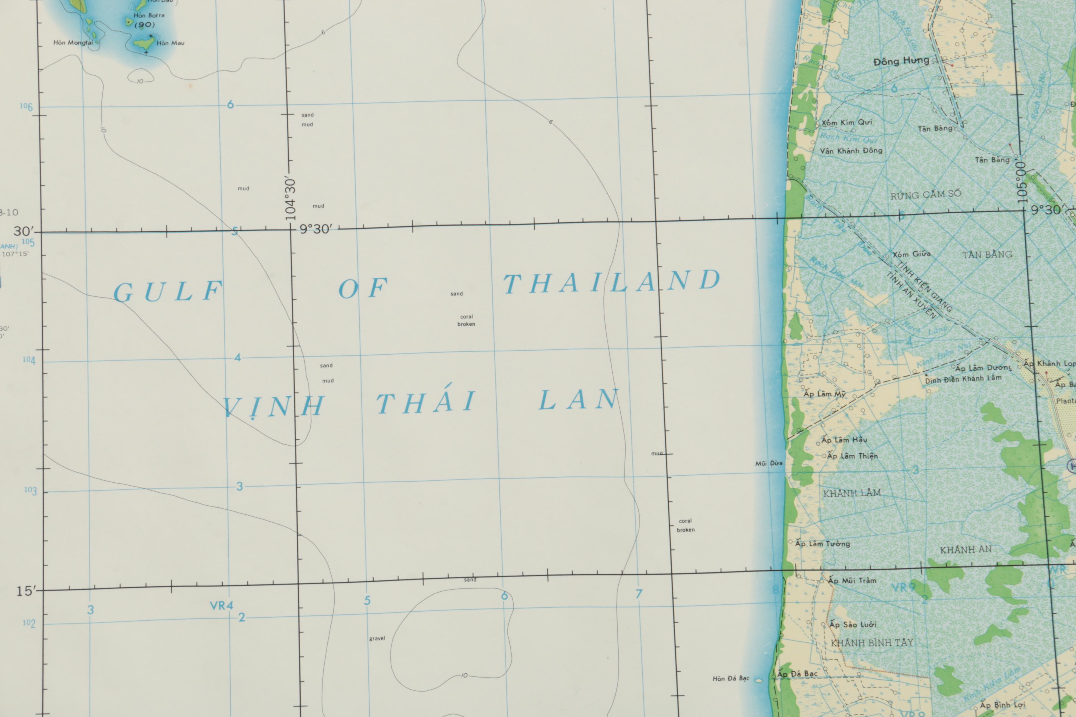 1960s Topographical and Paper Maps of Southeast Asia