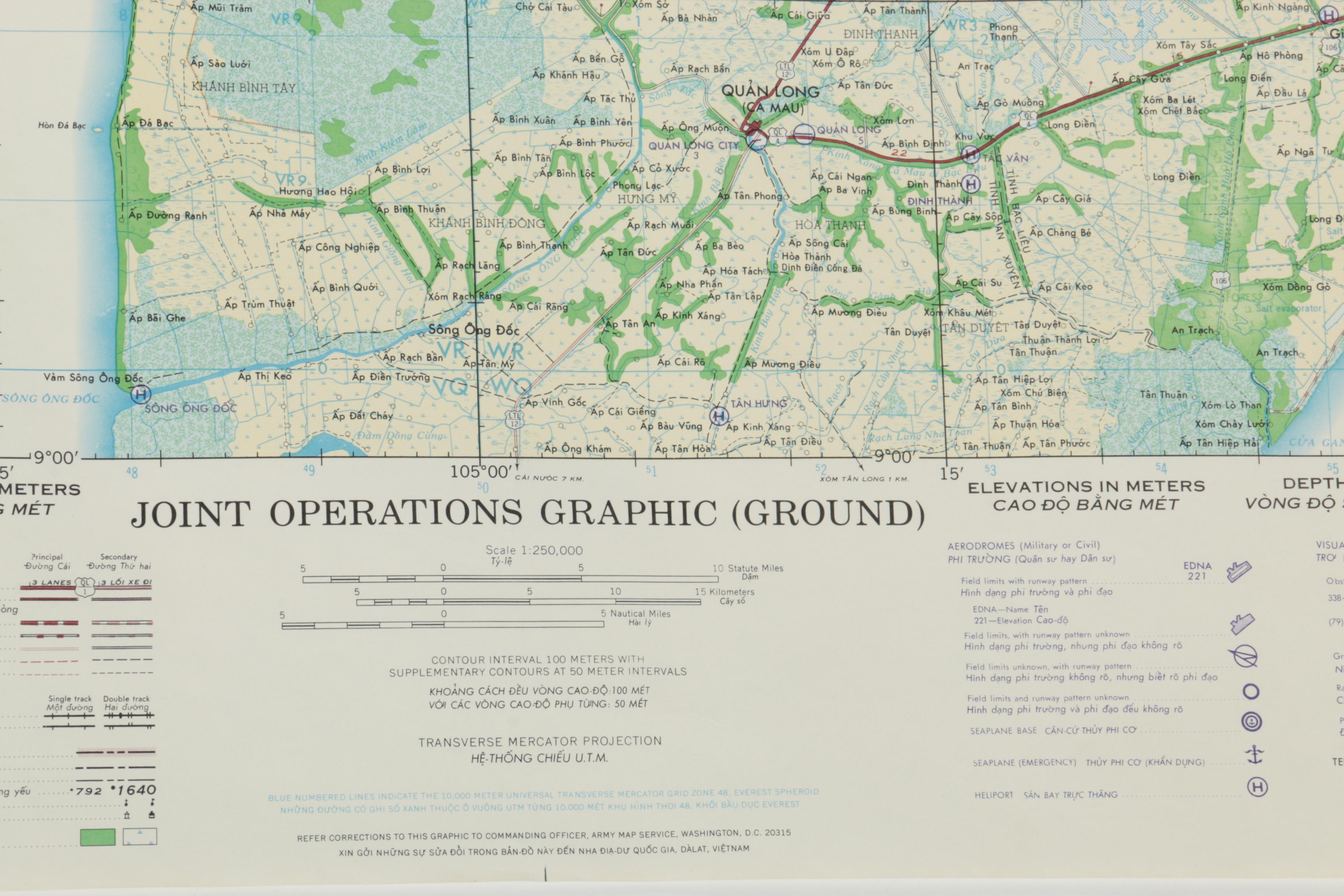 1960s Topographical and Paper Maps of Southeast Asia