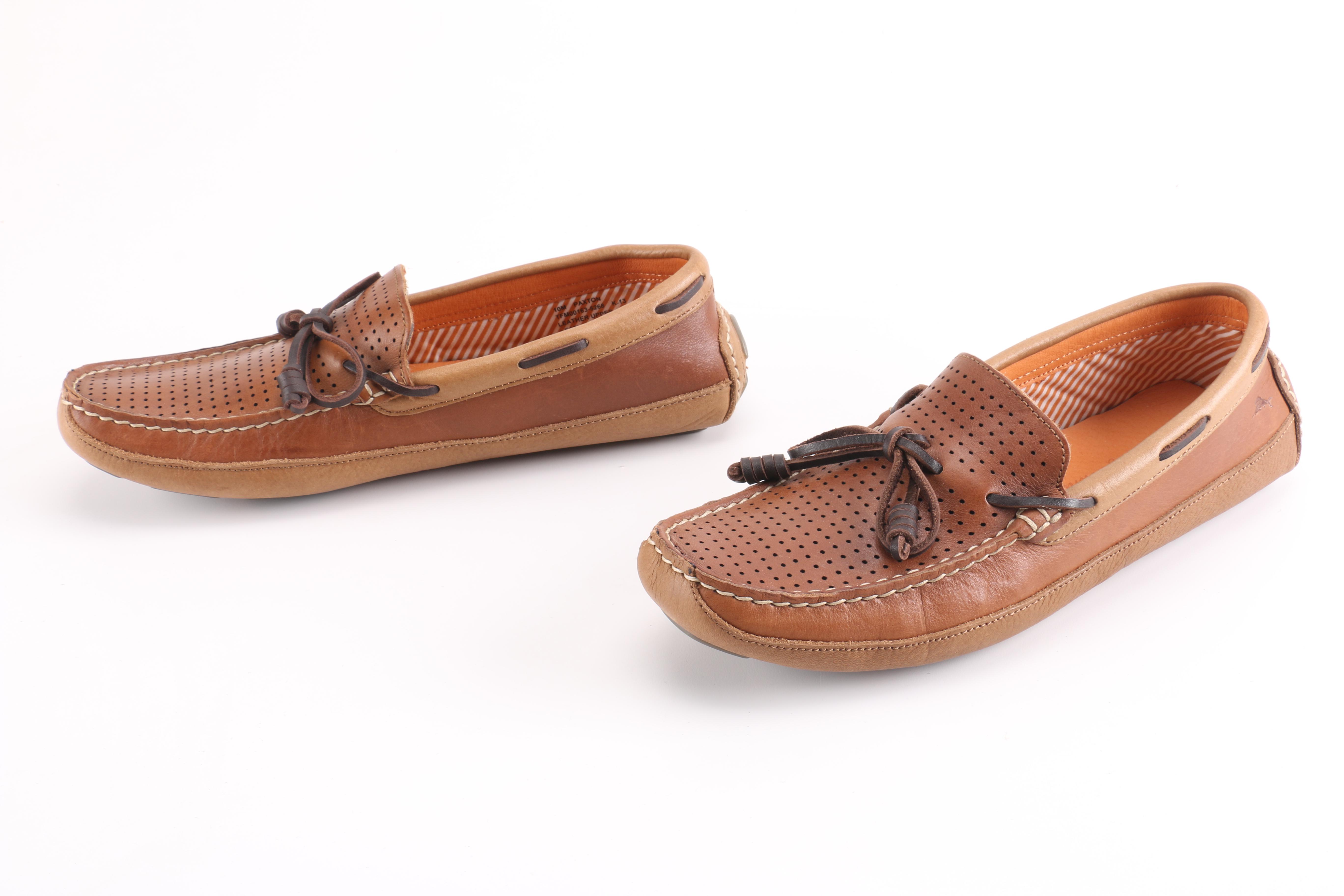 Tommy Bahama Men's Brown Leather Boat Shoes
