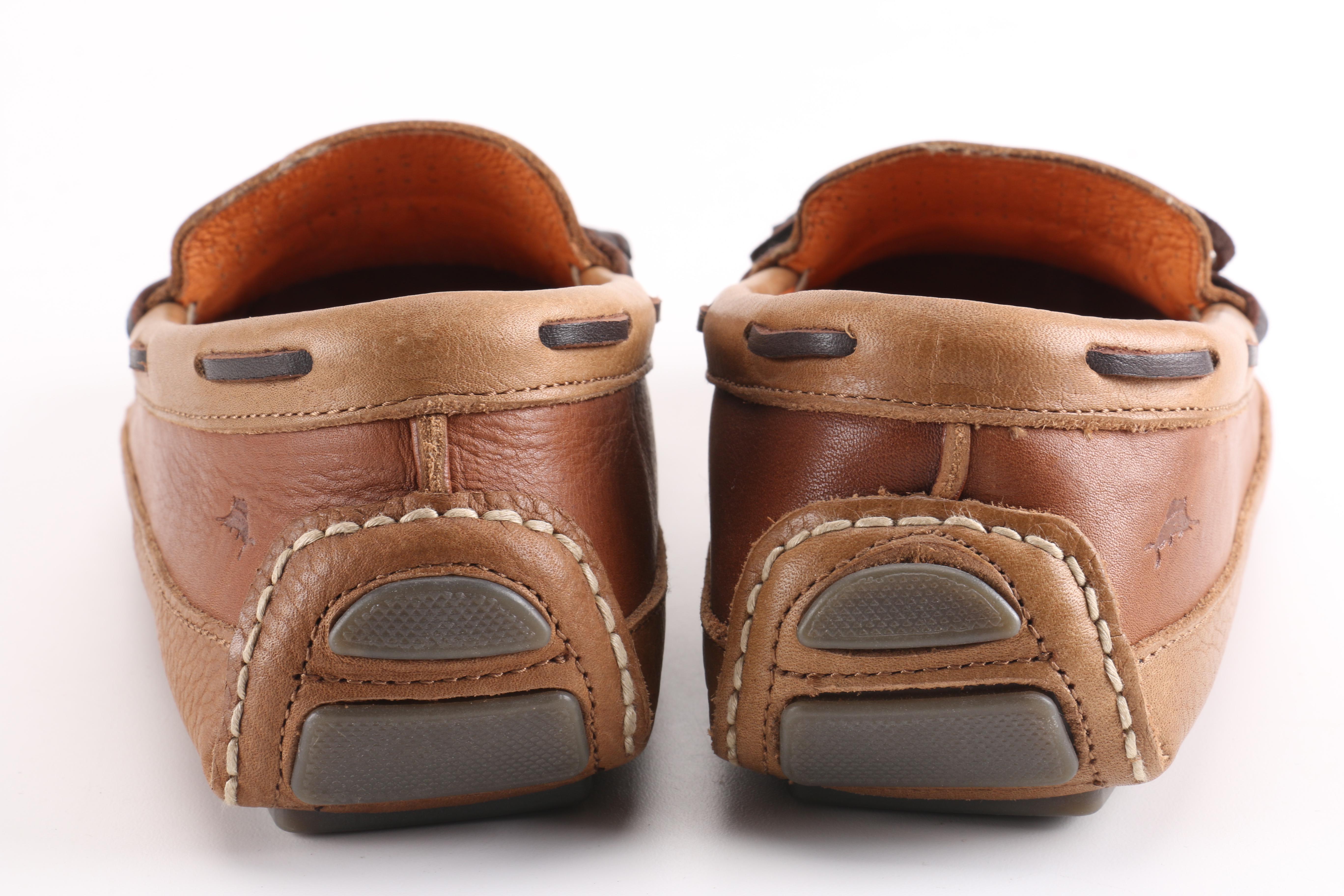 Tommy Bahama Men's Brown Leather Boat Shoes