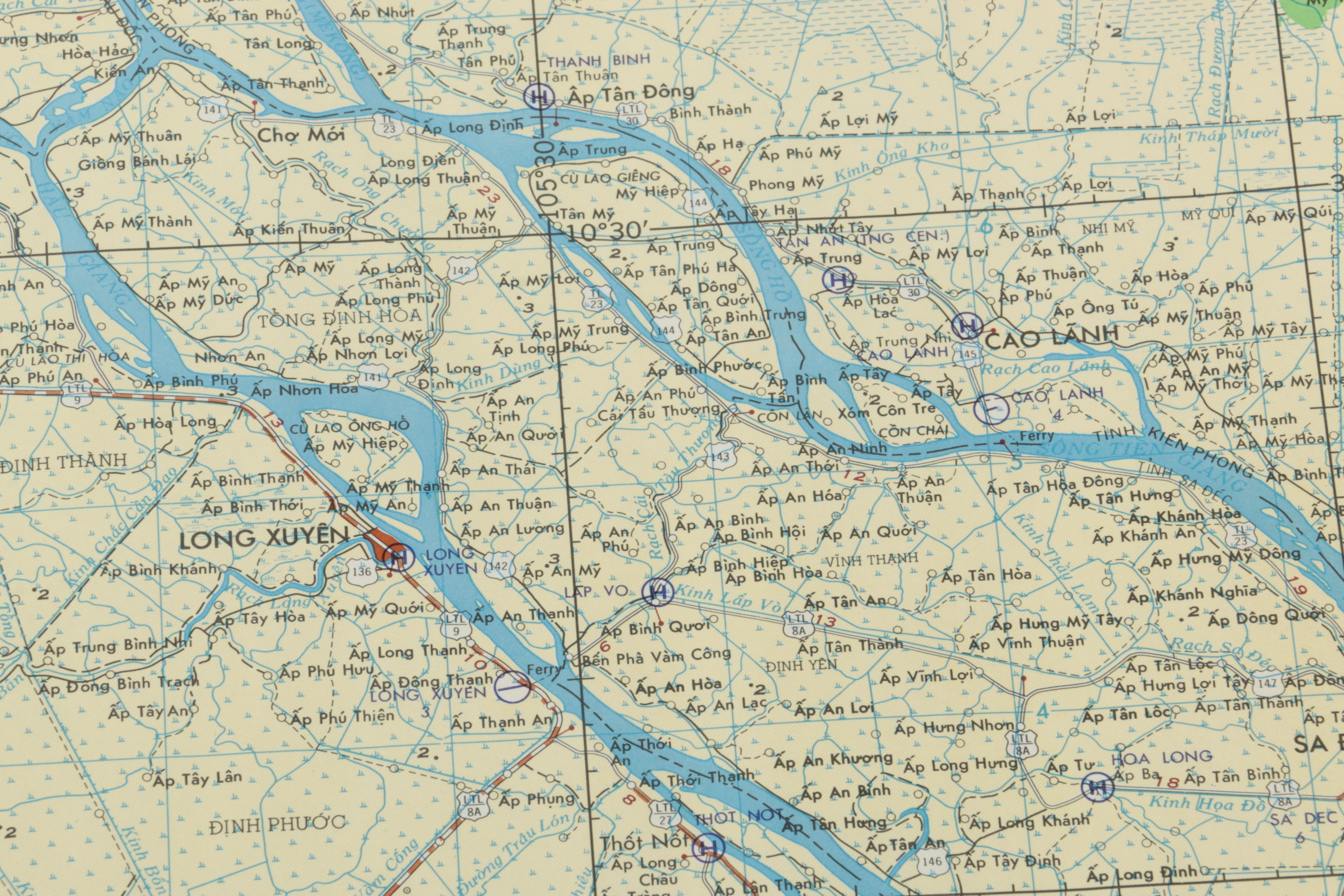 1960s Topographical and Paper Maps of Southeast Asia