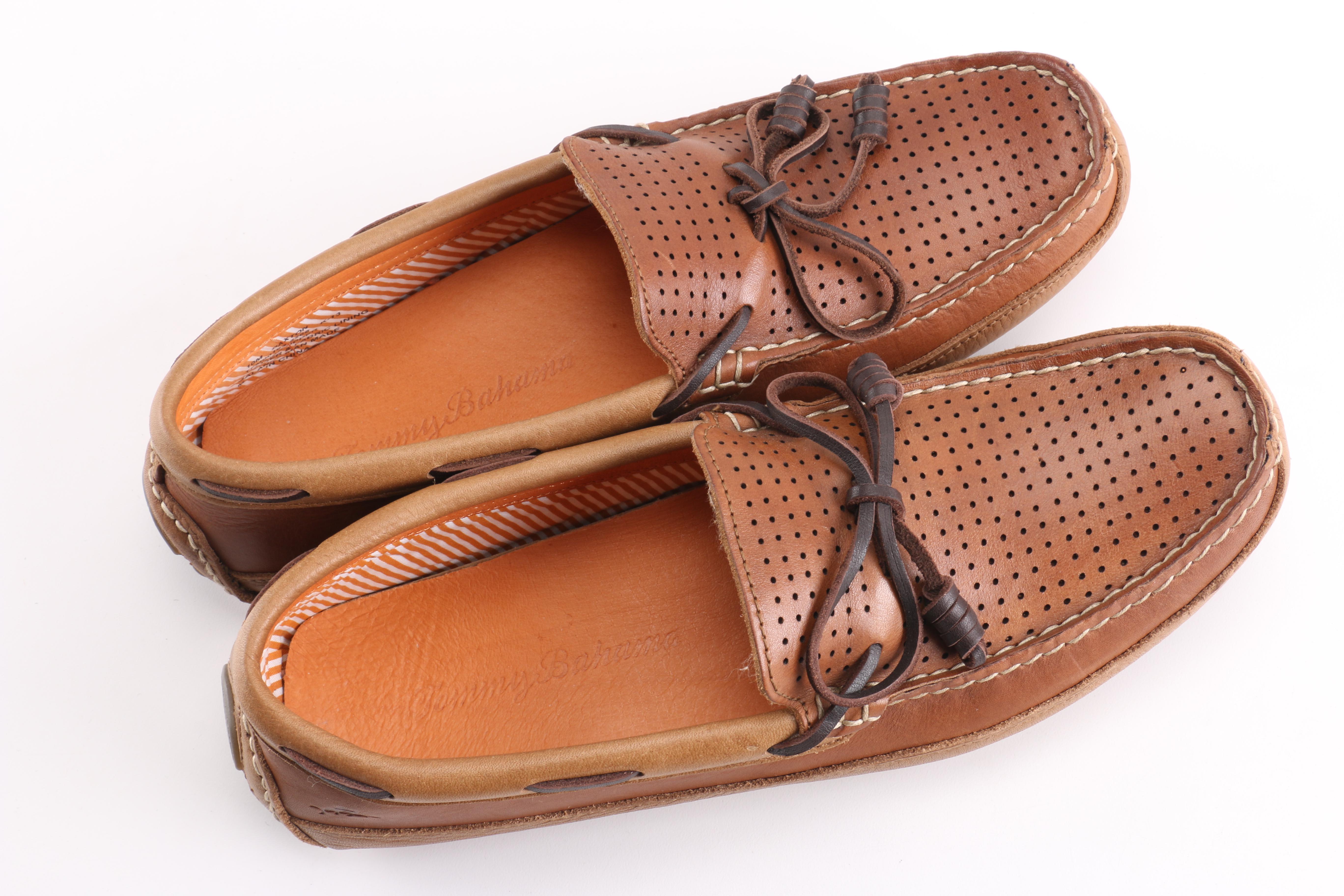 Tommy Bahama Men's Brown Leather Boat Shoes