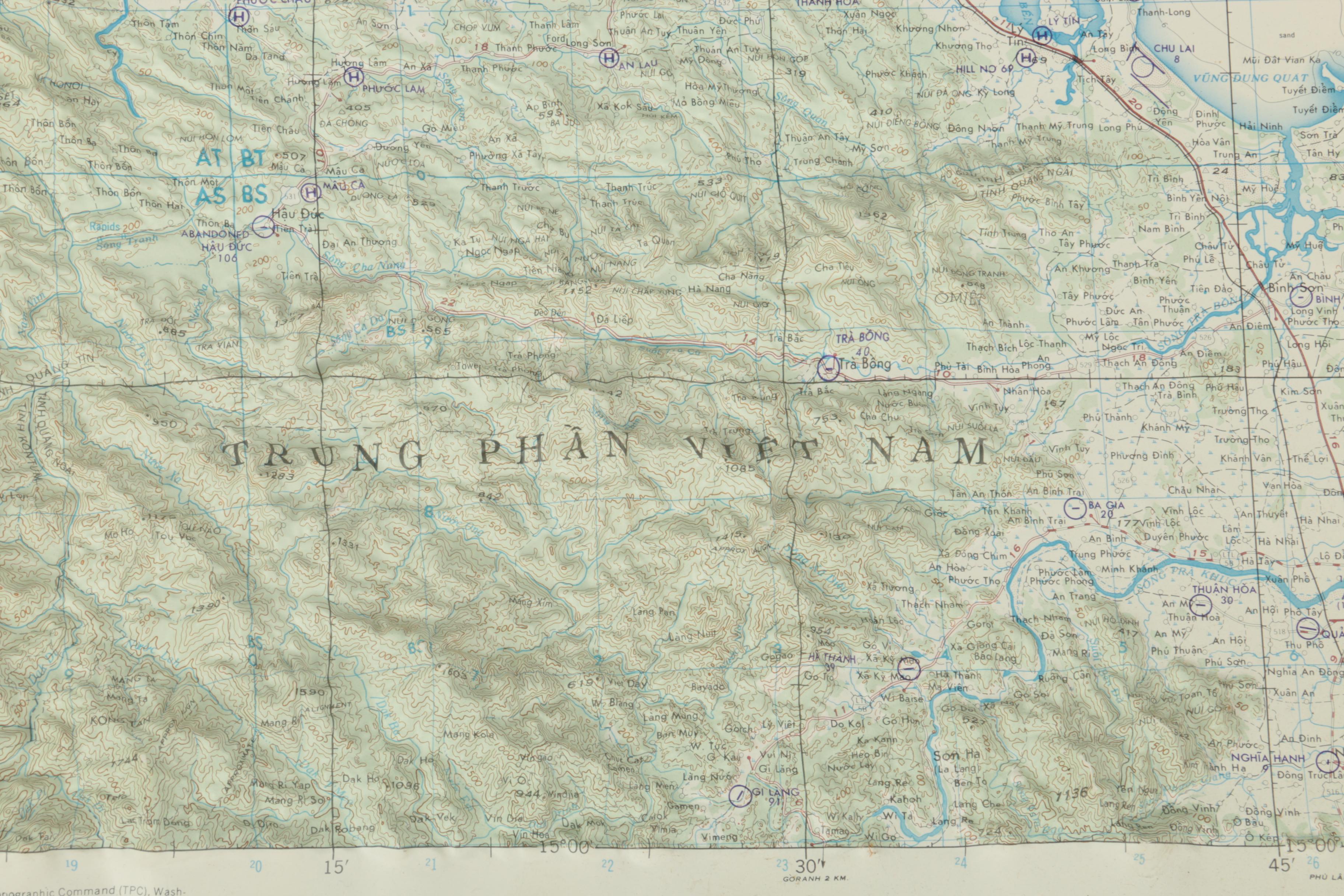 1960s Topographical and Paper Maps of Southeast Asia