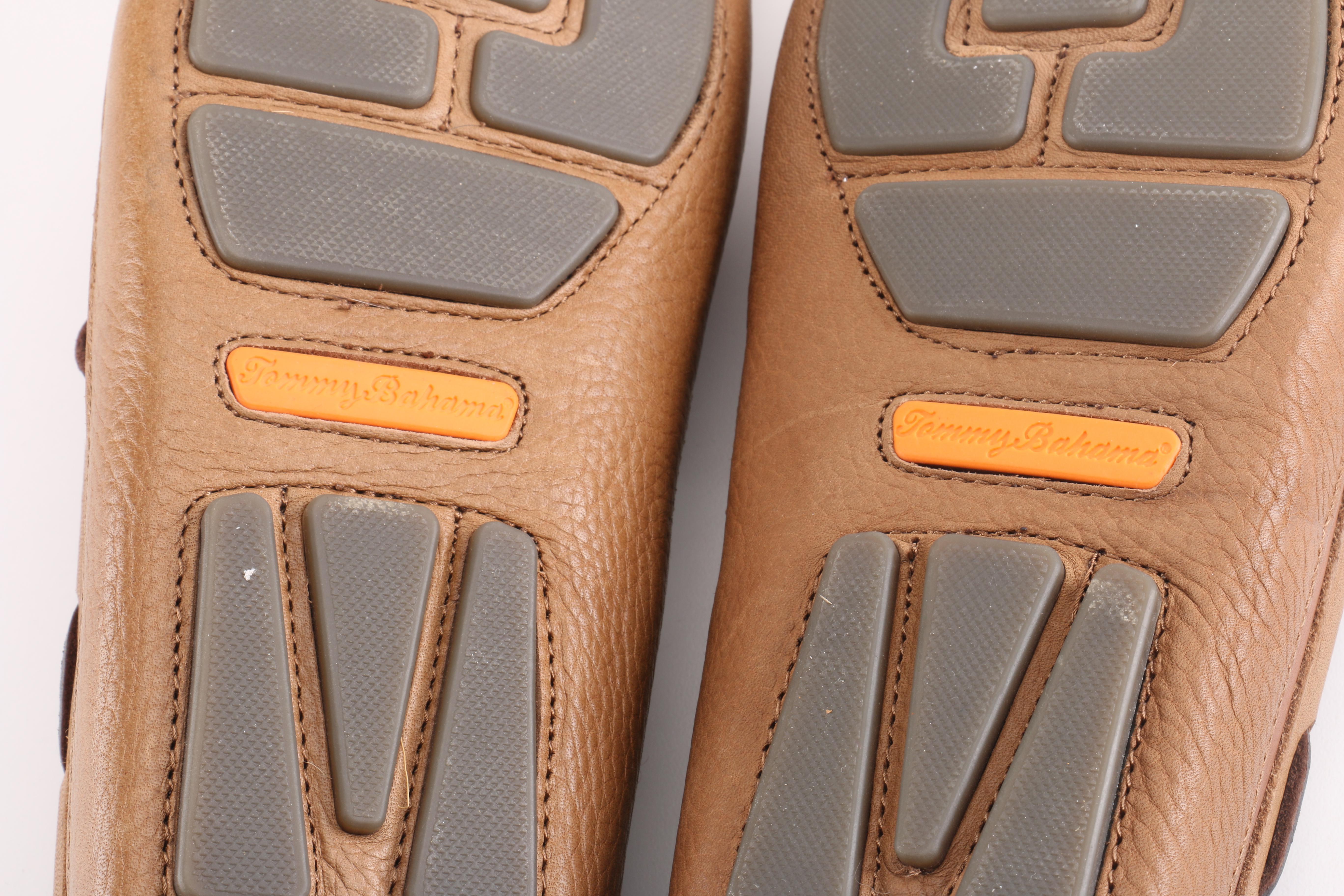 Tommy Bahama Men's Brown Leather Boat Shoes