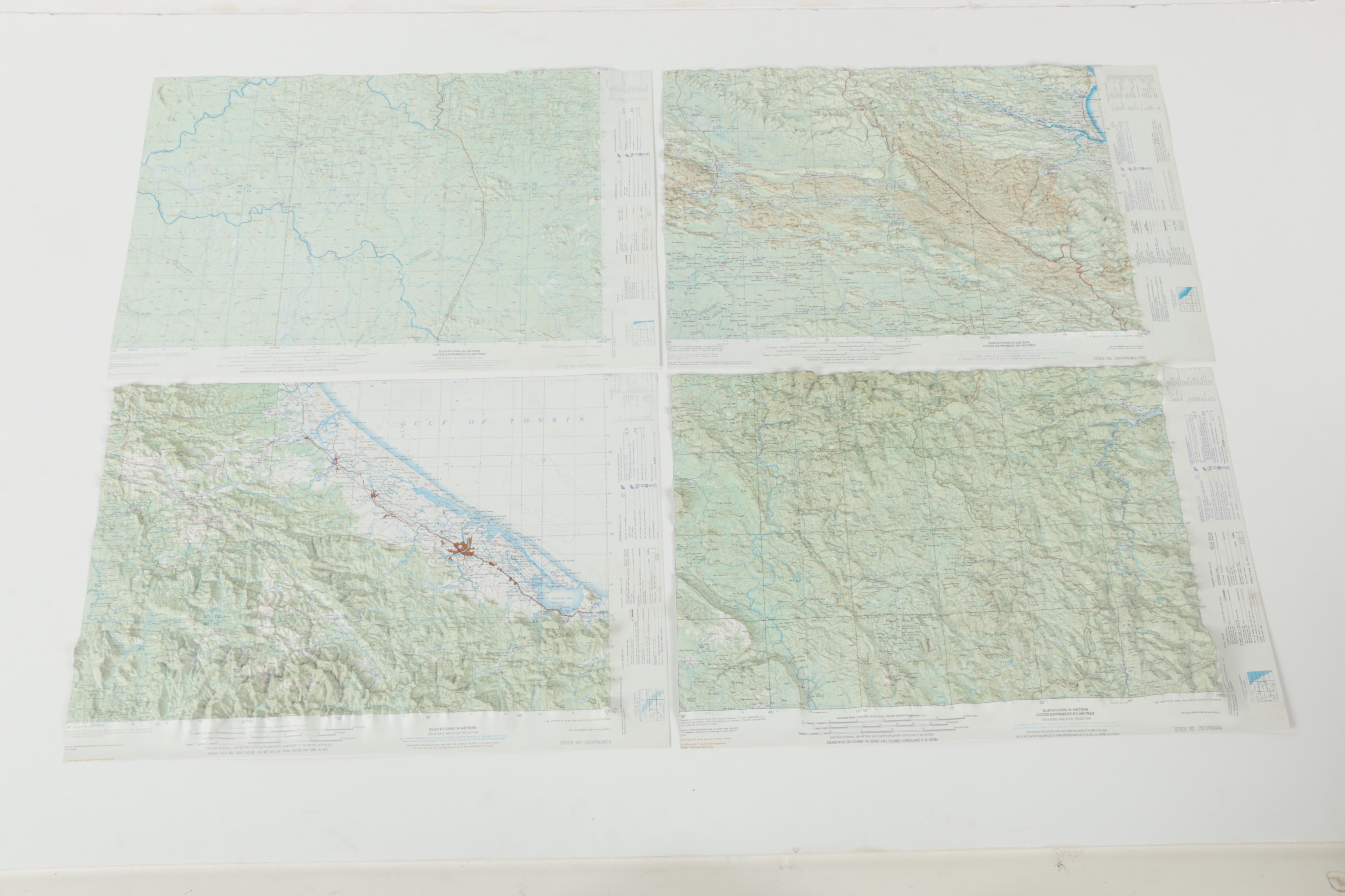 1960s Topographical and Paper Maps of Southeast Asia