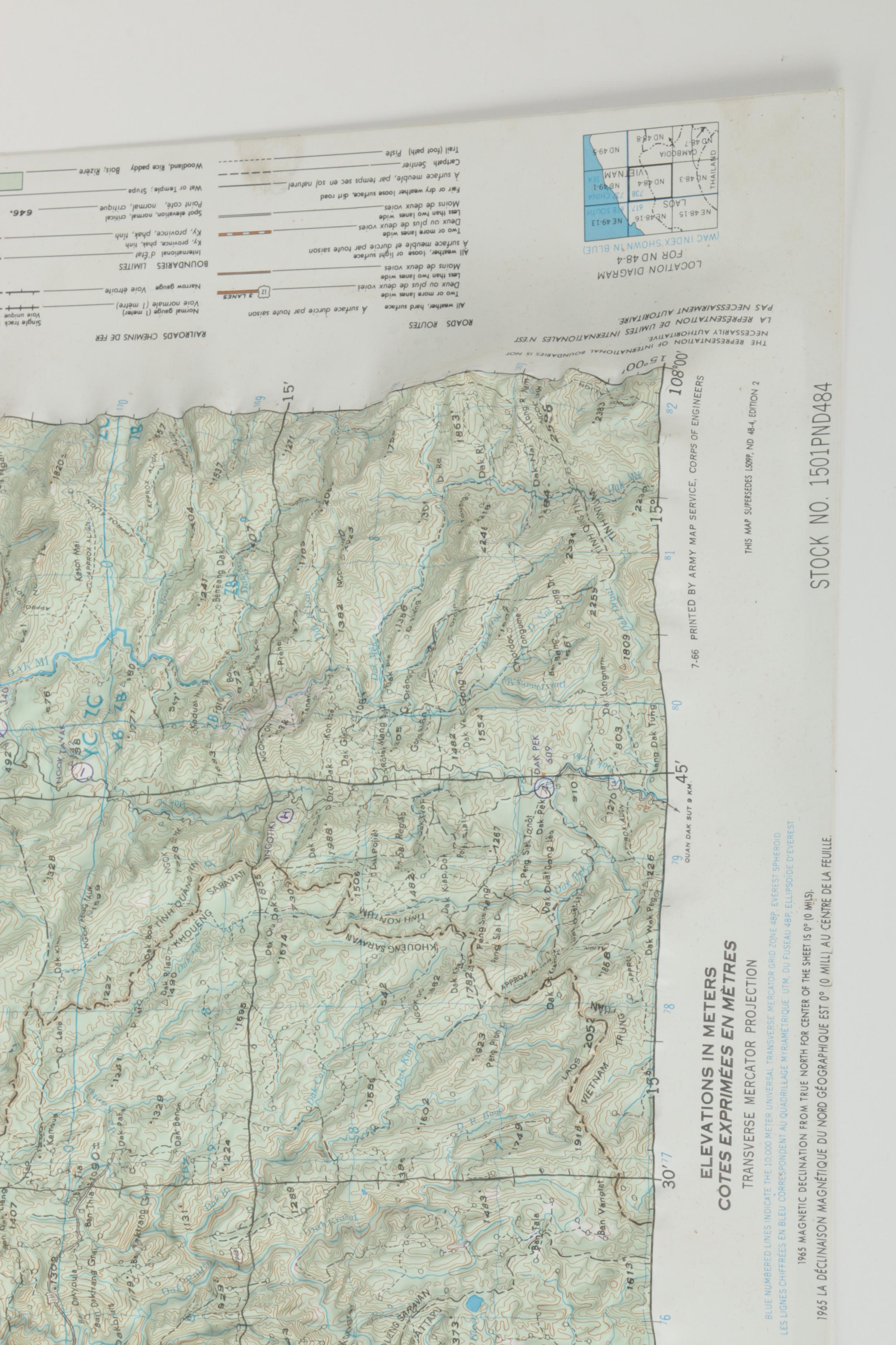 1960s Topographical and Paper Maps of Southeast Asia