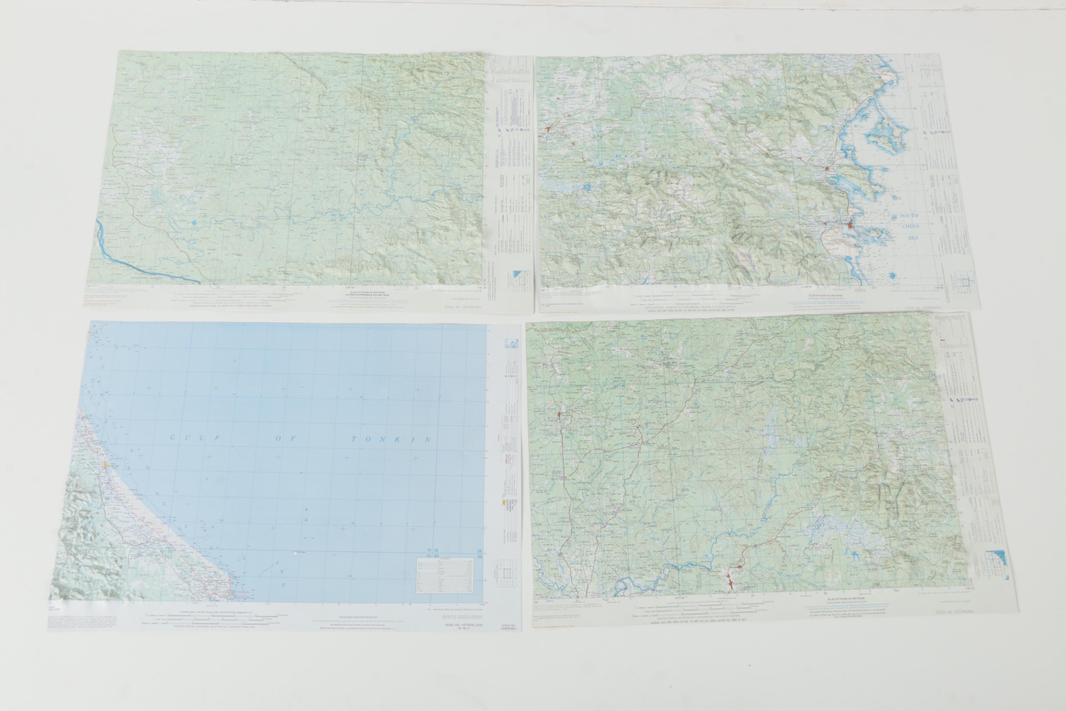 1960s Topographical and Paper Maps of Southeast Asia