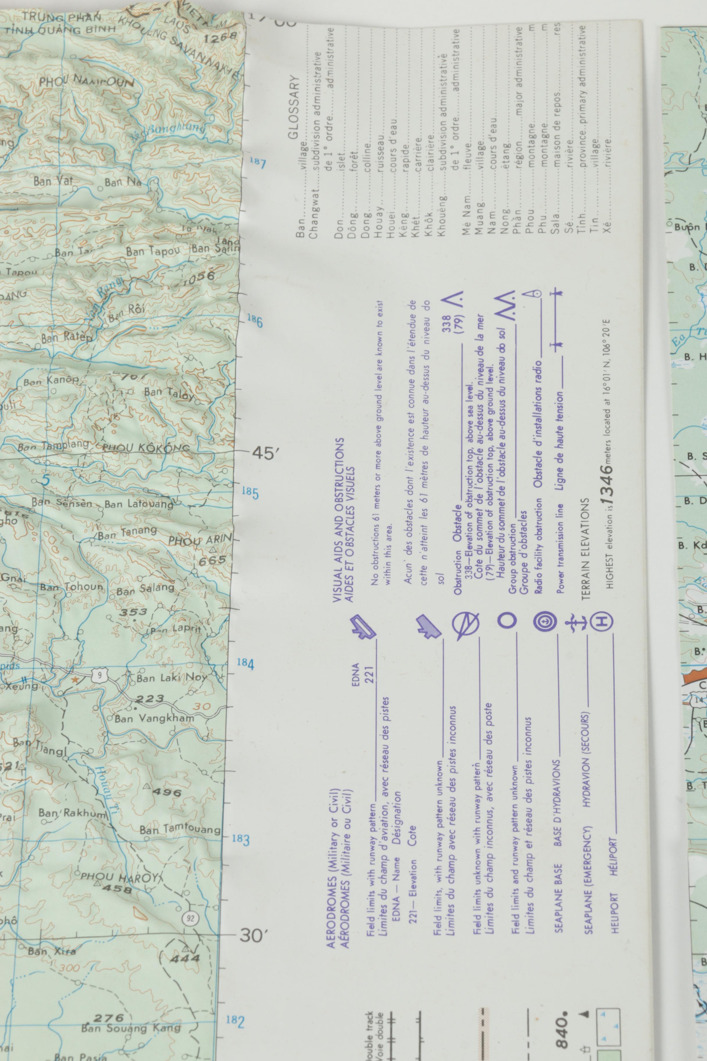 1960s Topographical and Paper Maps of Southeast Asia