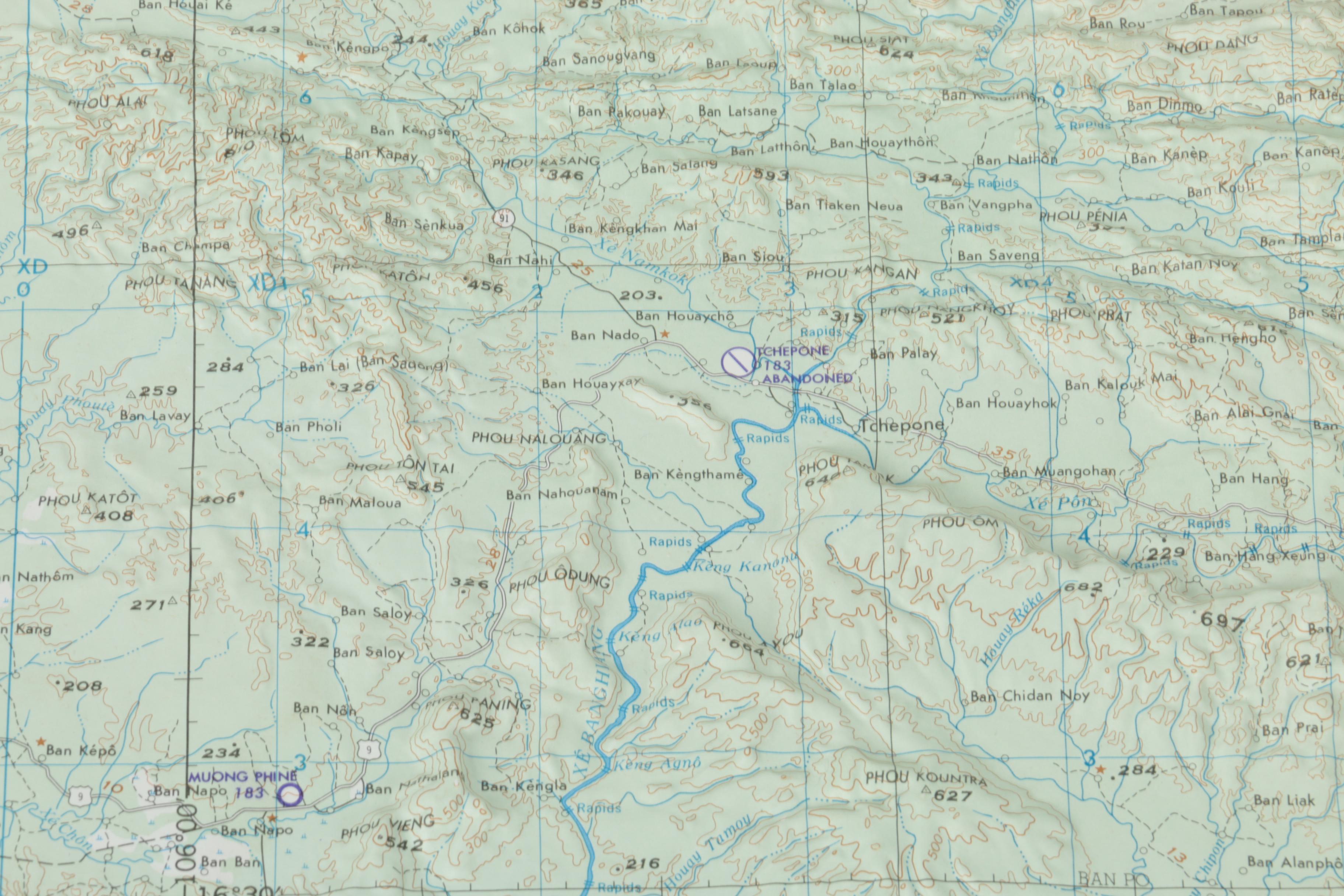 1960s Topographical and Paper Maps of Southeast Asia