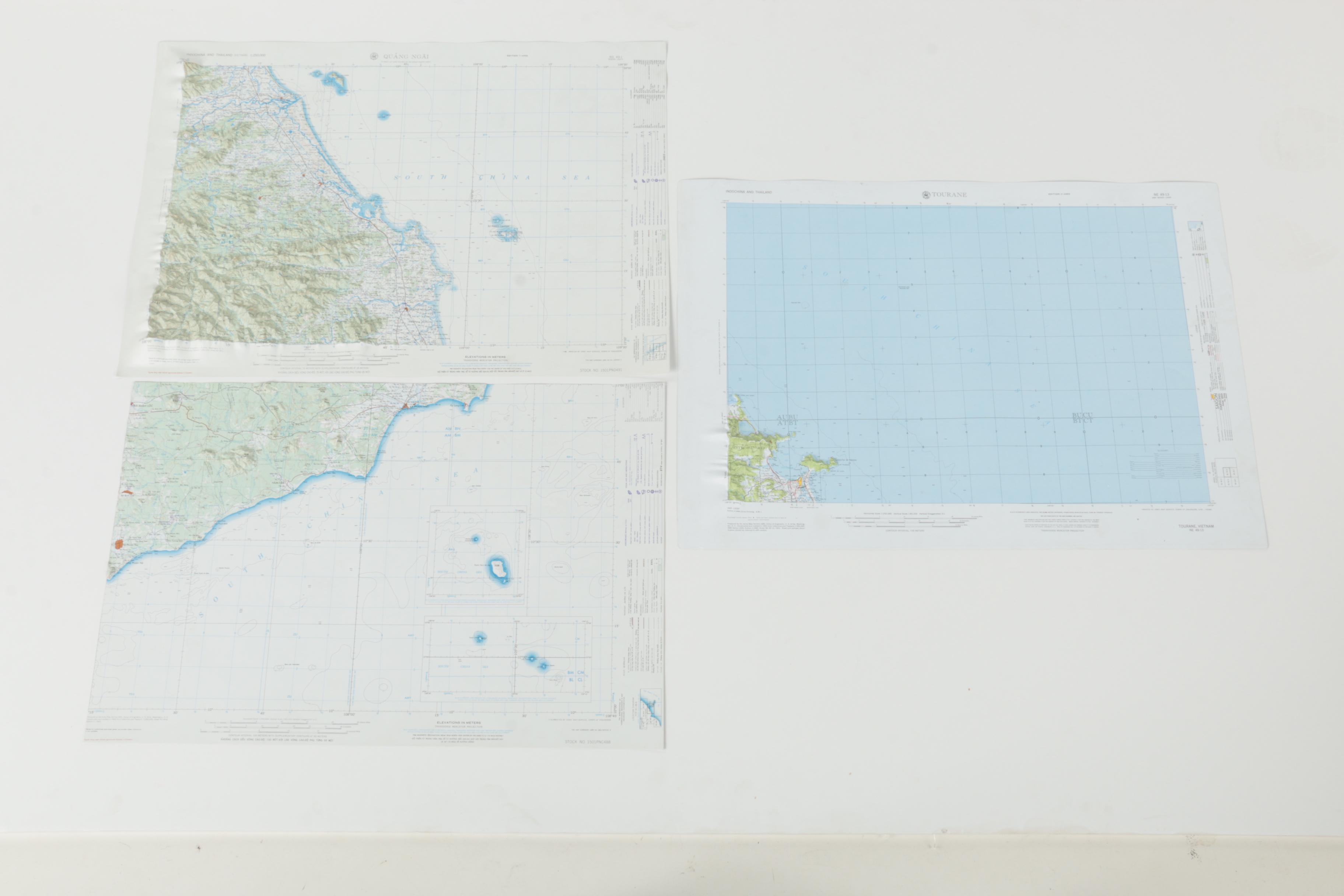 1960s Topographical and Paper Maps of Southeast Asia