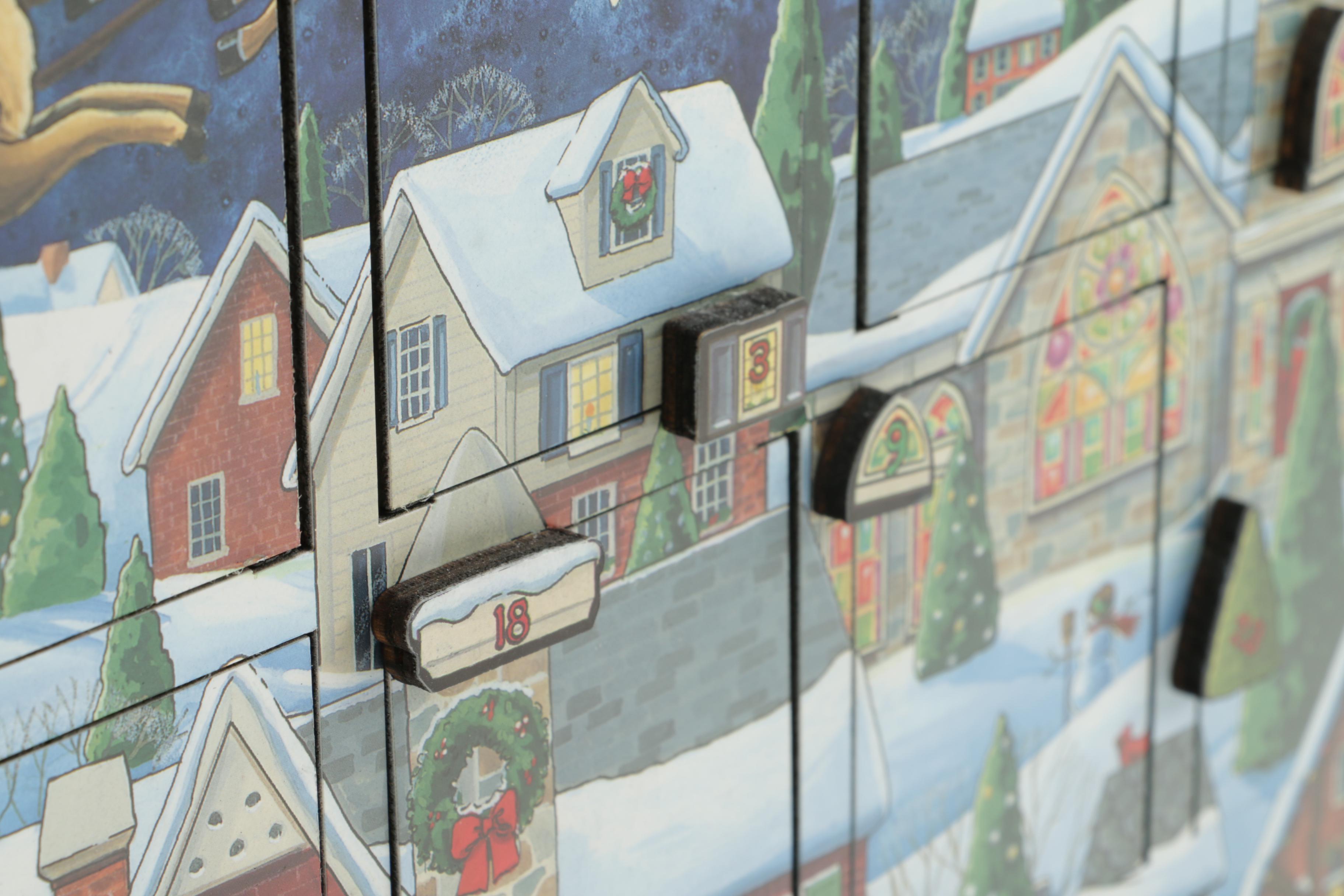 Santa Claus Wooden Advent Calendar Box