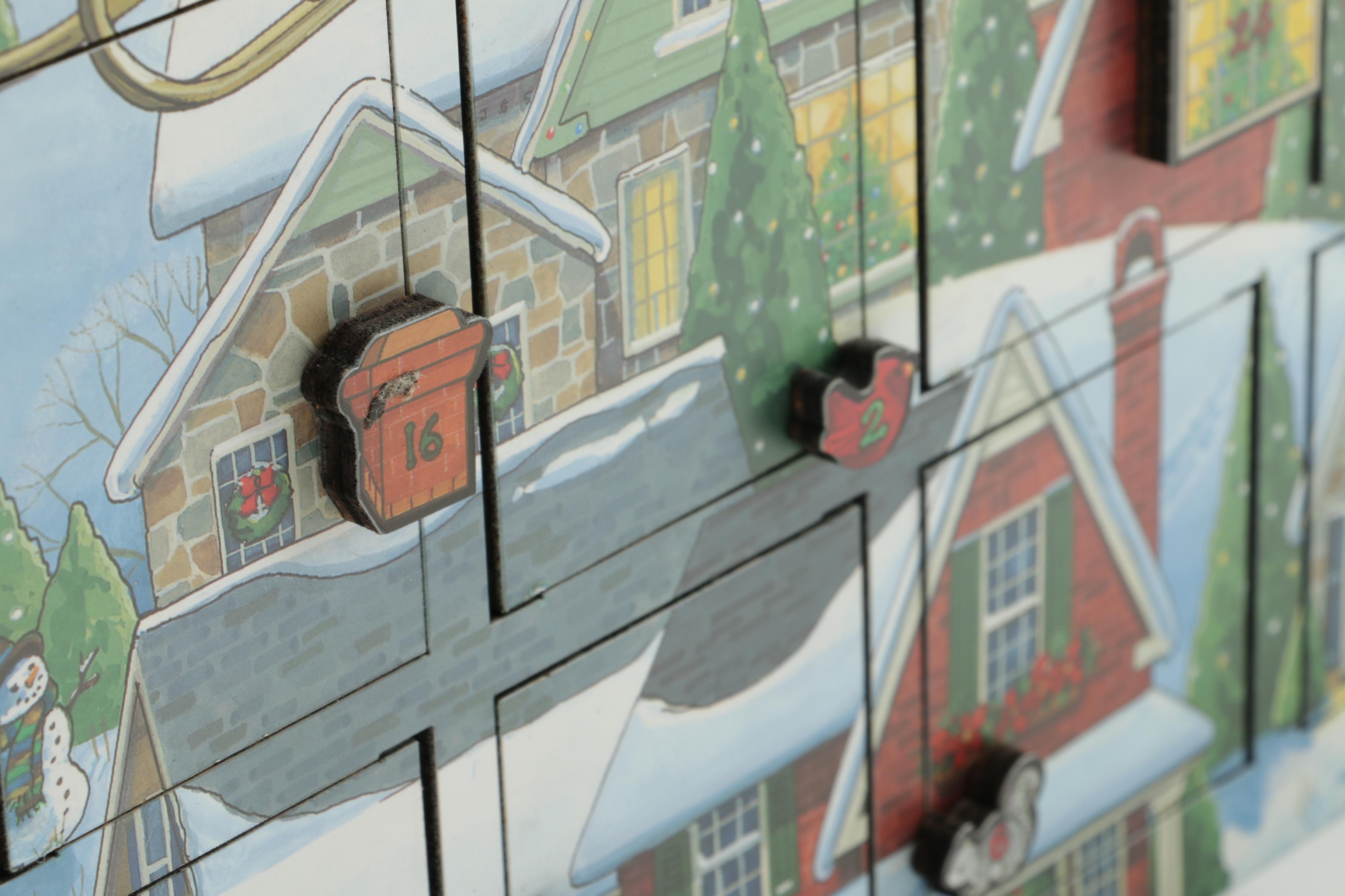 Santa Claus Wooden Advent Calendar Box