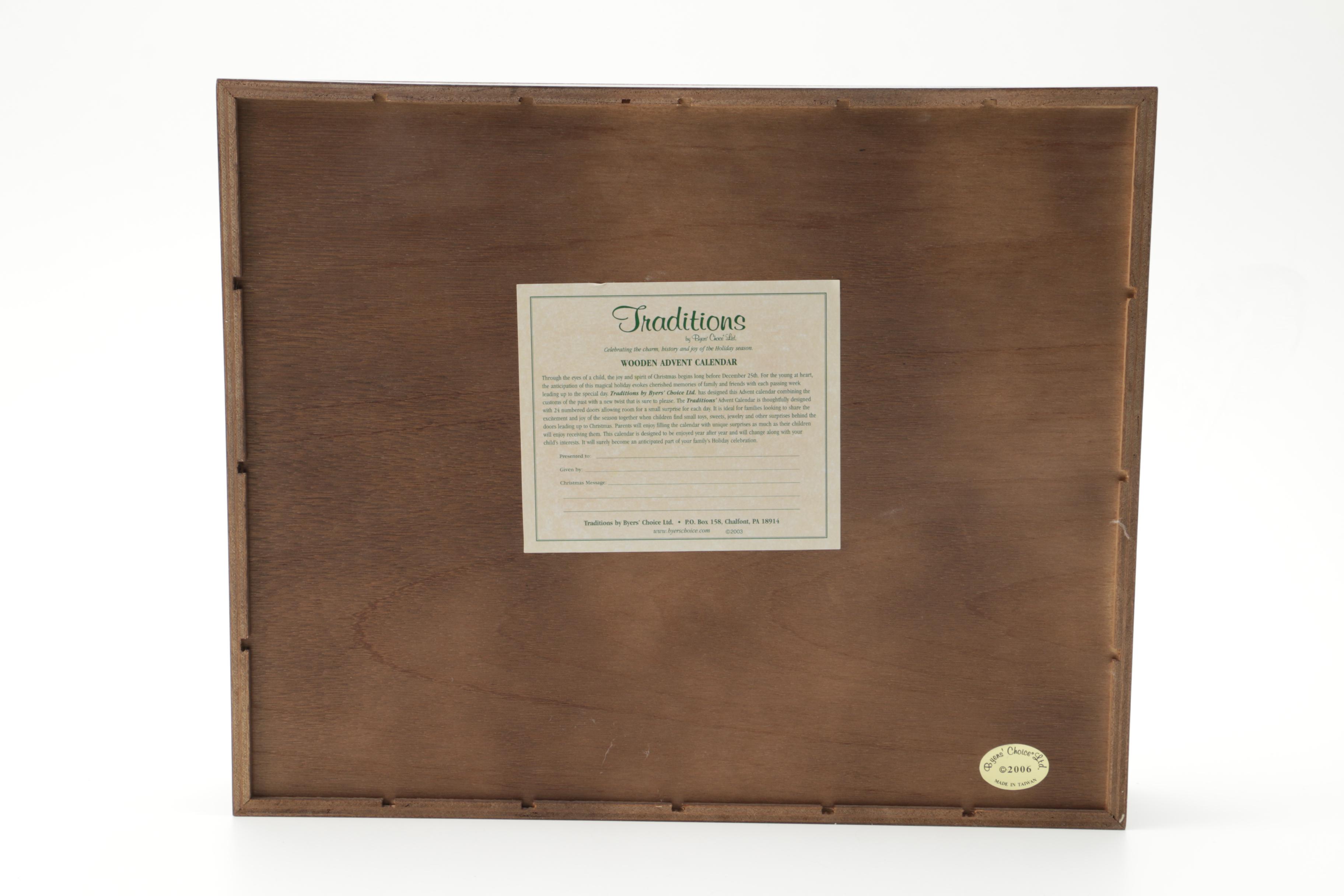 Santa Claus Wooden Advent Calendar Box