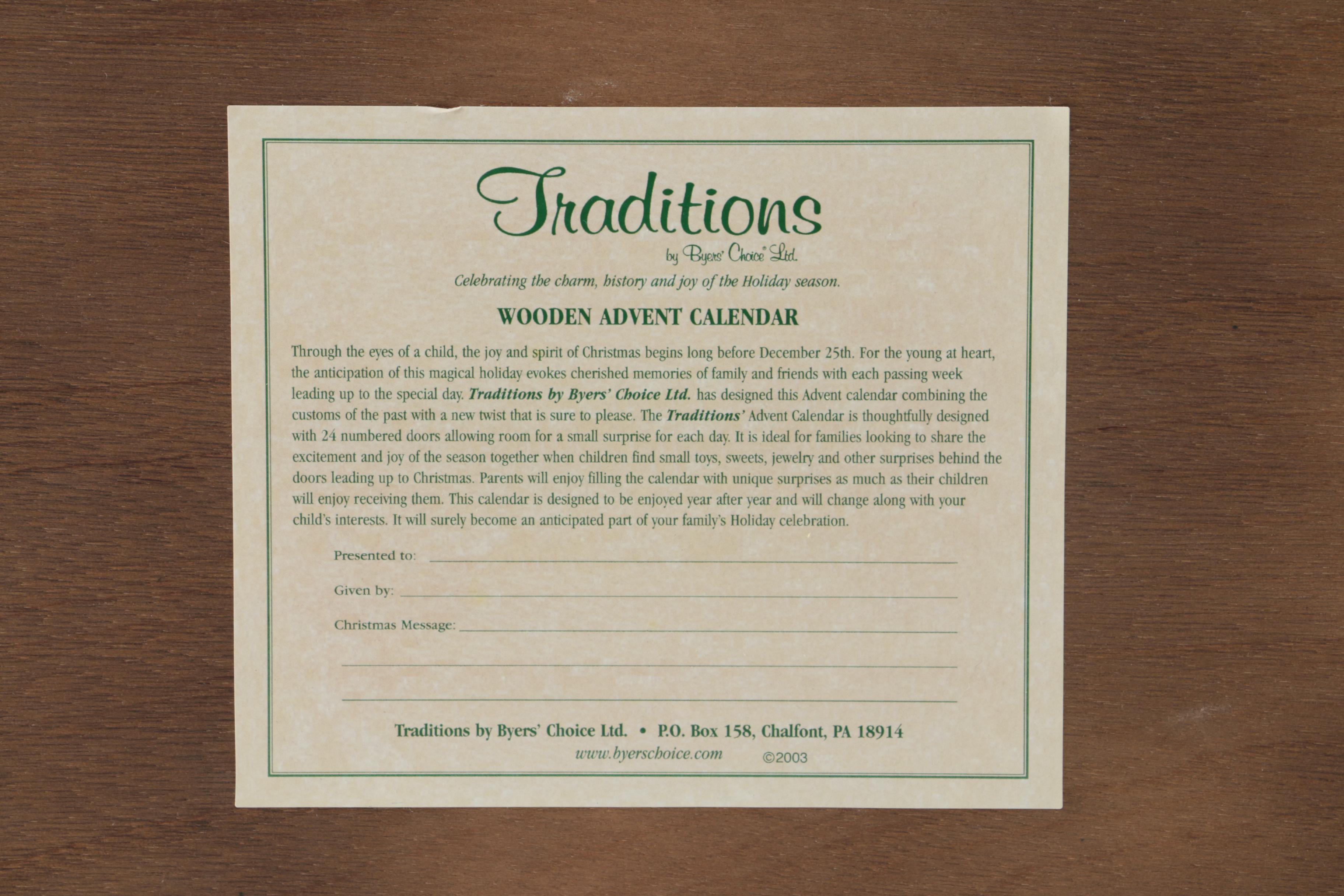 Santa Claus Wooden Advent Calendar Box