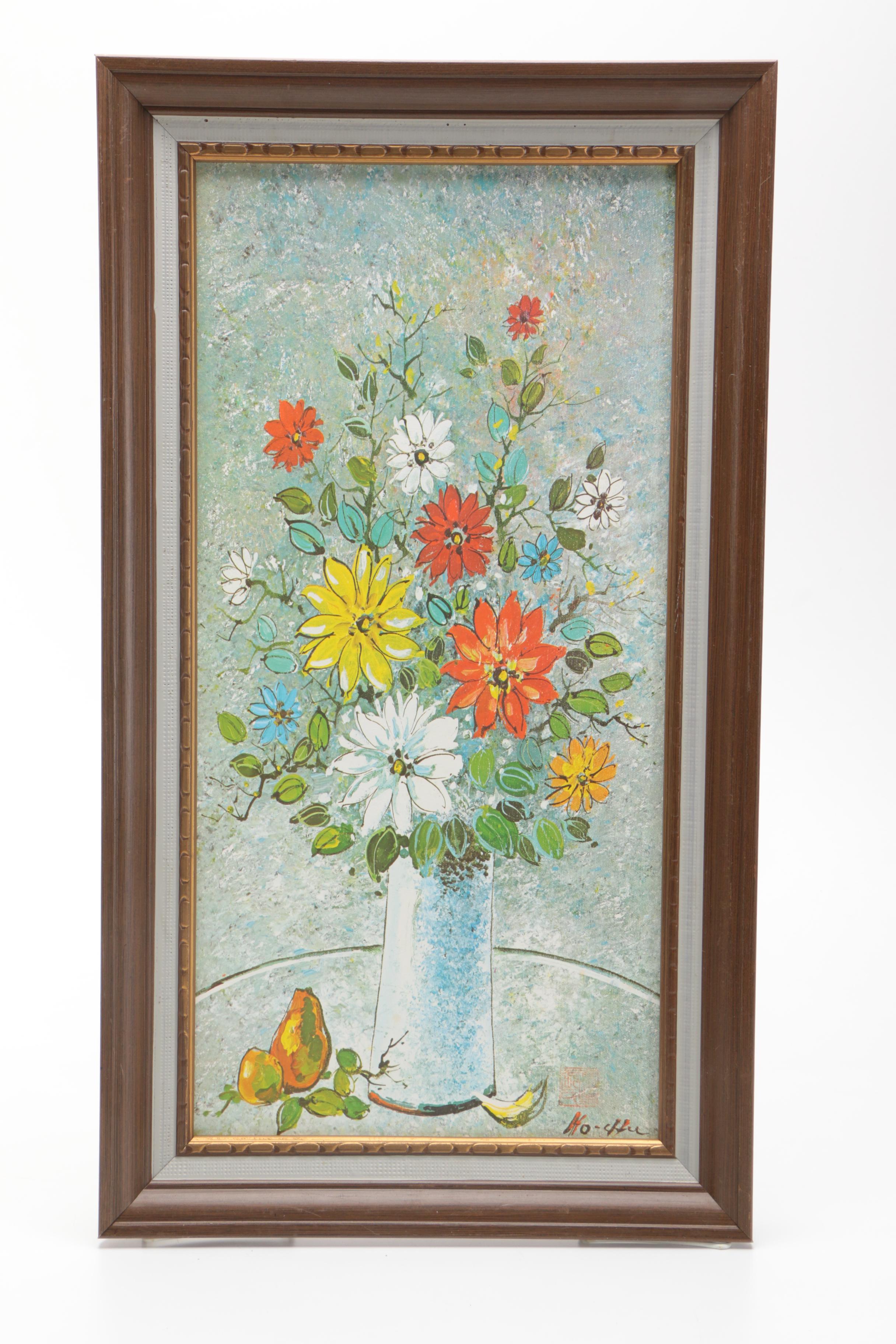 Offset Lithograph After Ho-Chu Composition of Flowers