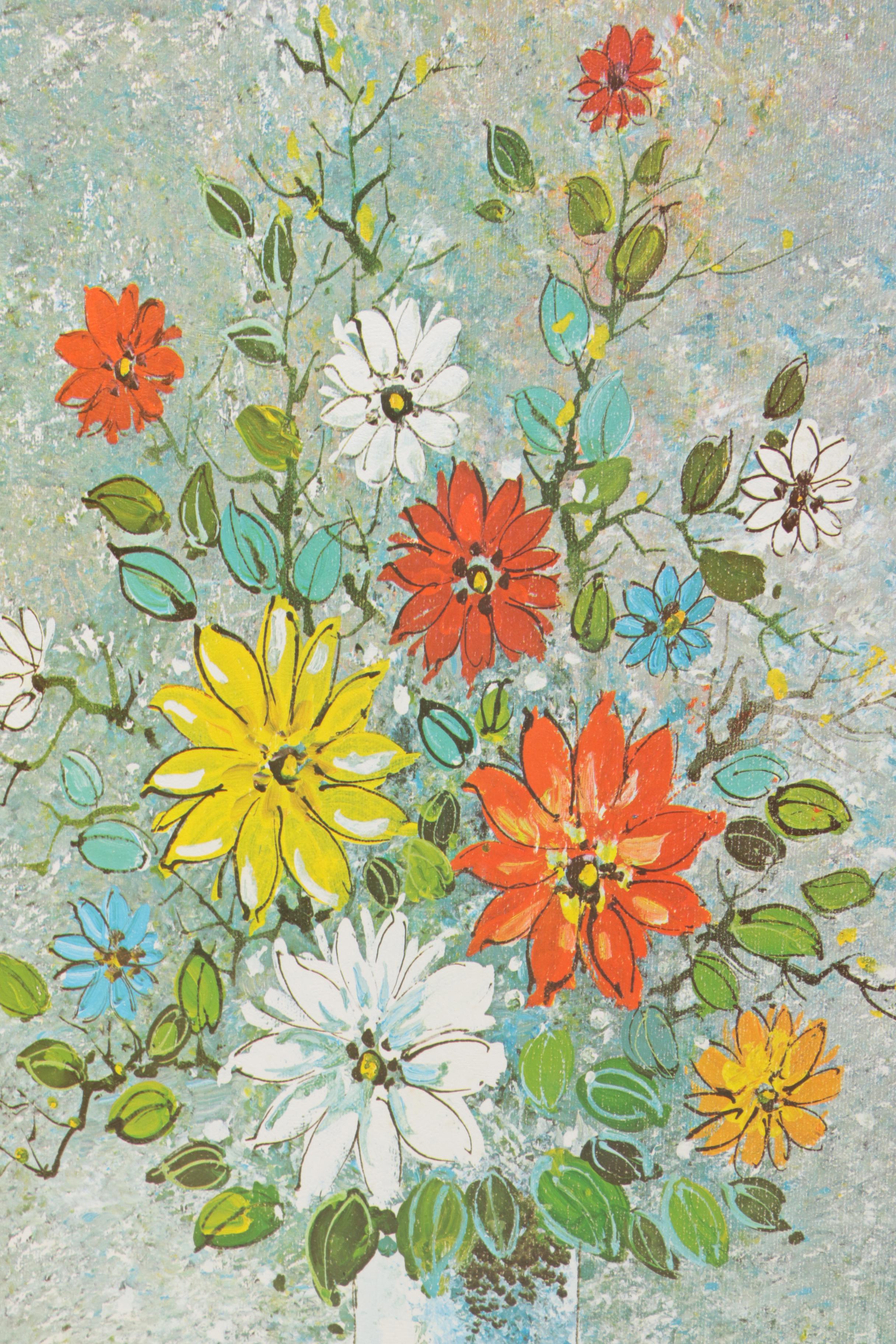 Offset Lithograph After Ho-Chu Composition of Flowers