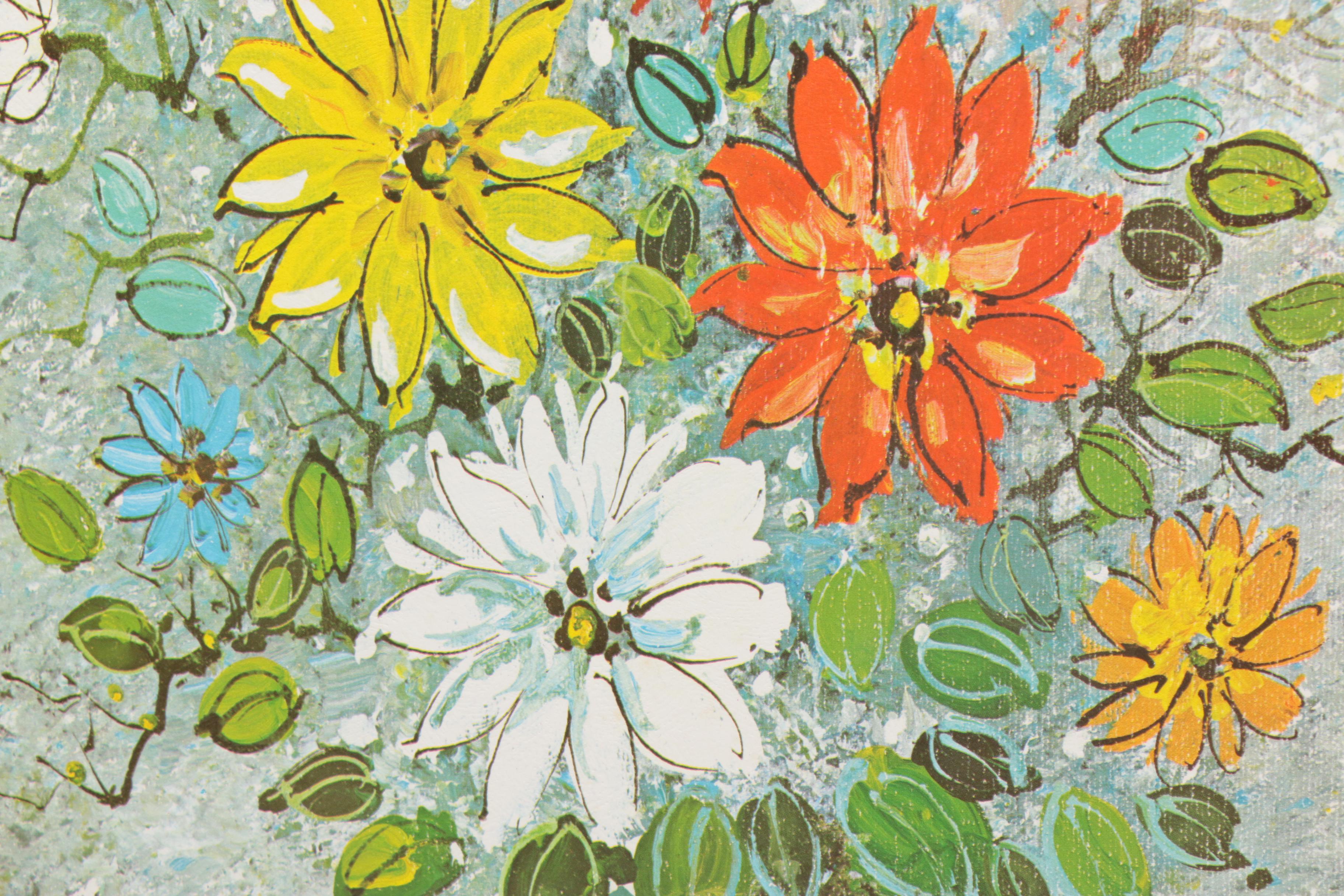 Offset Lithograph After Ho-Chu Composition of Flowers