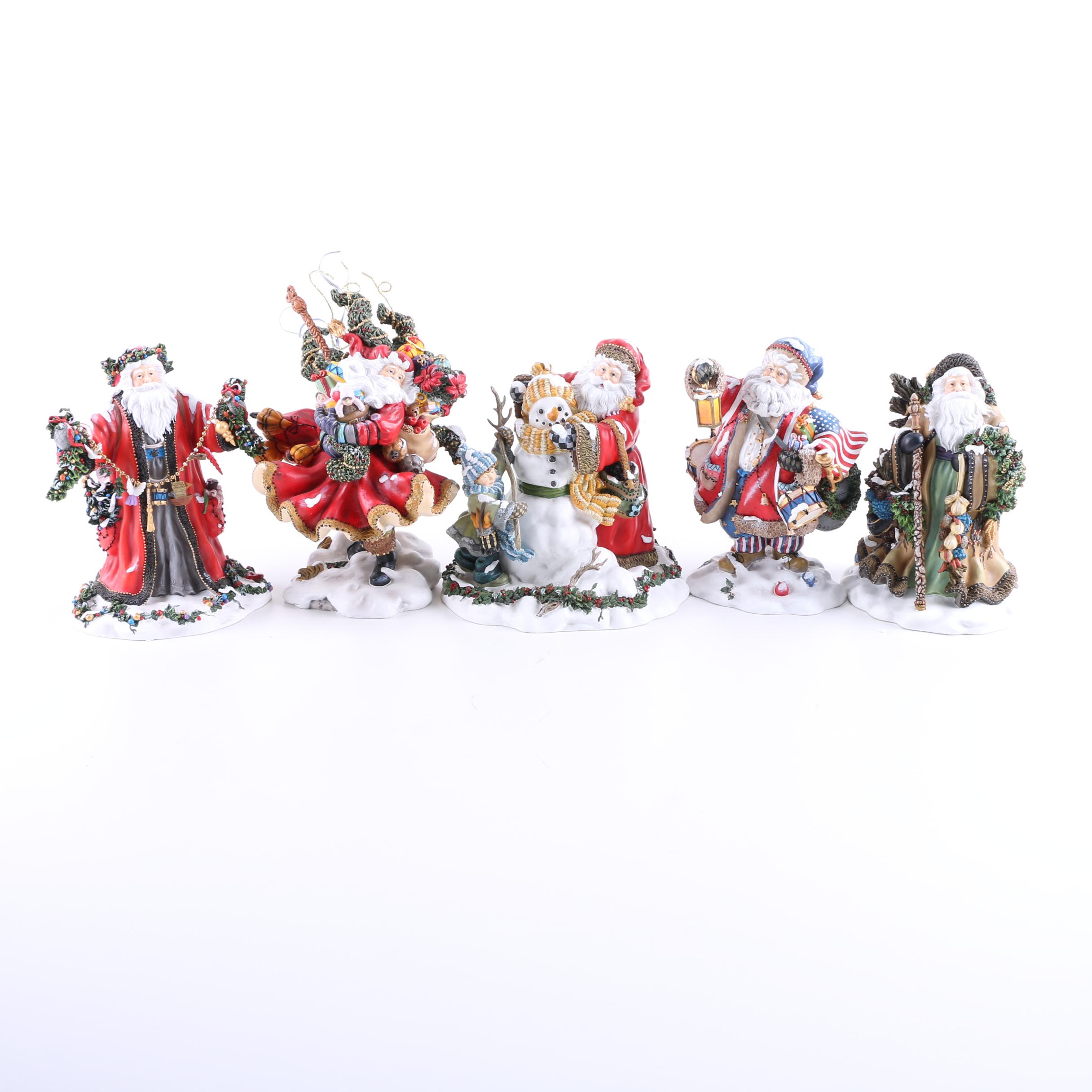 Peggy Abrams Assorted Ceramic Santa Figurines