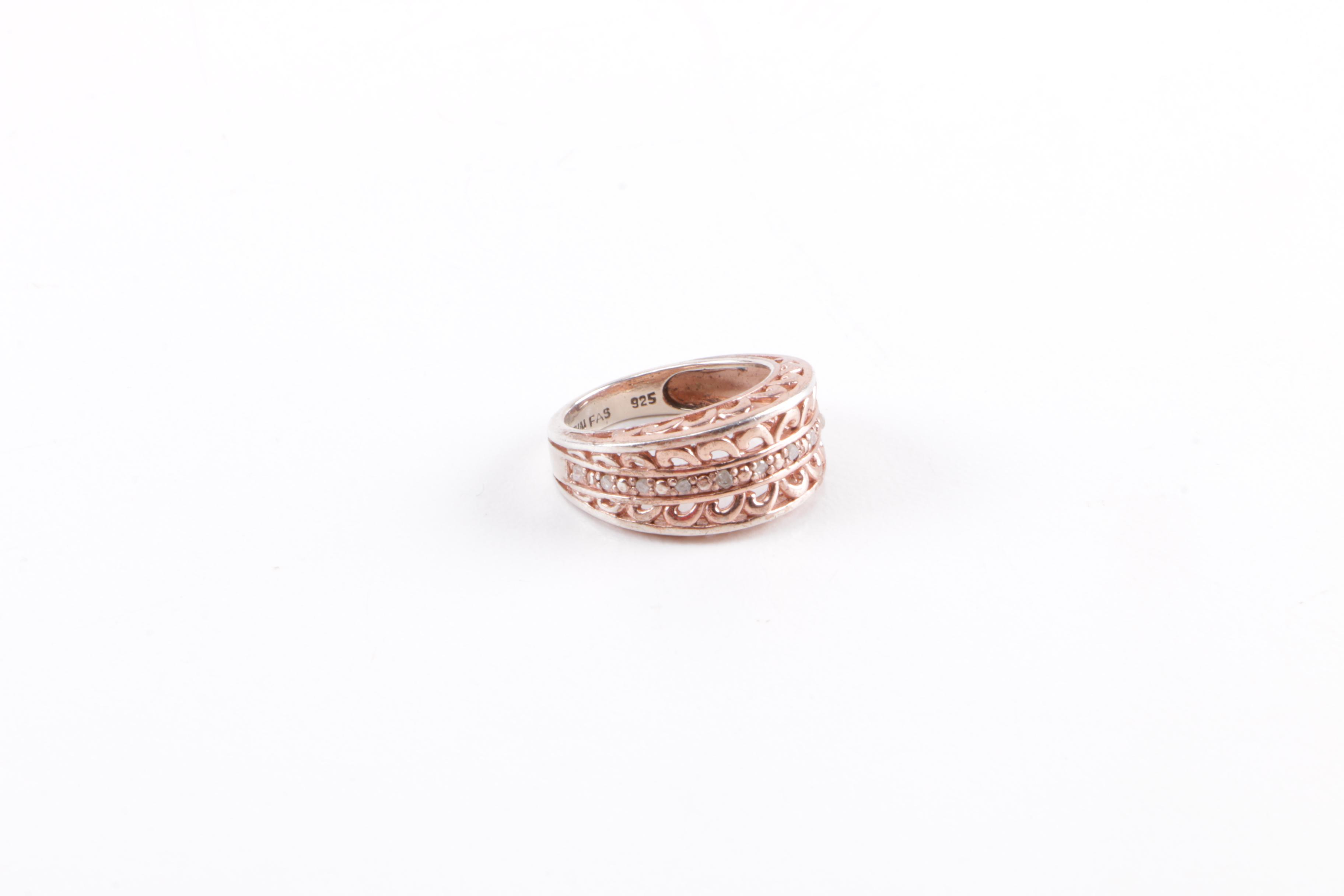 Sterling Silver Diamond and Morganite Rings
