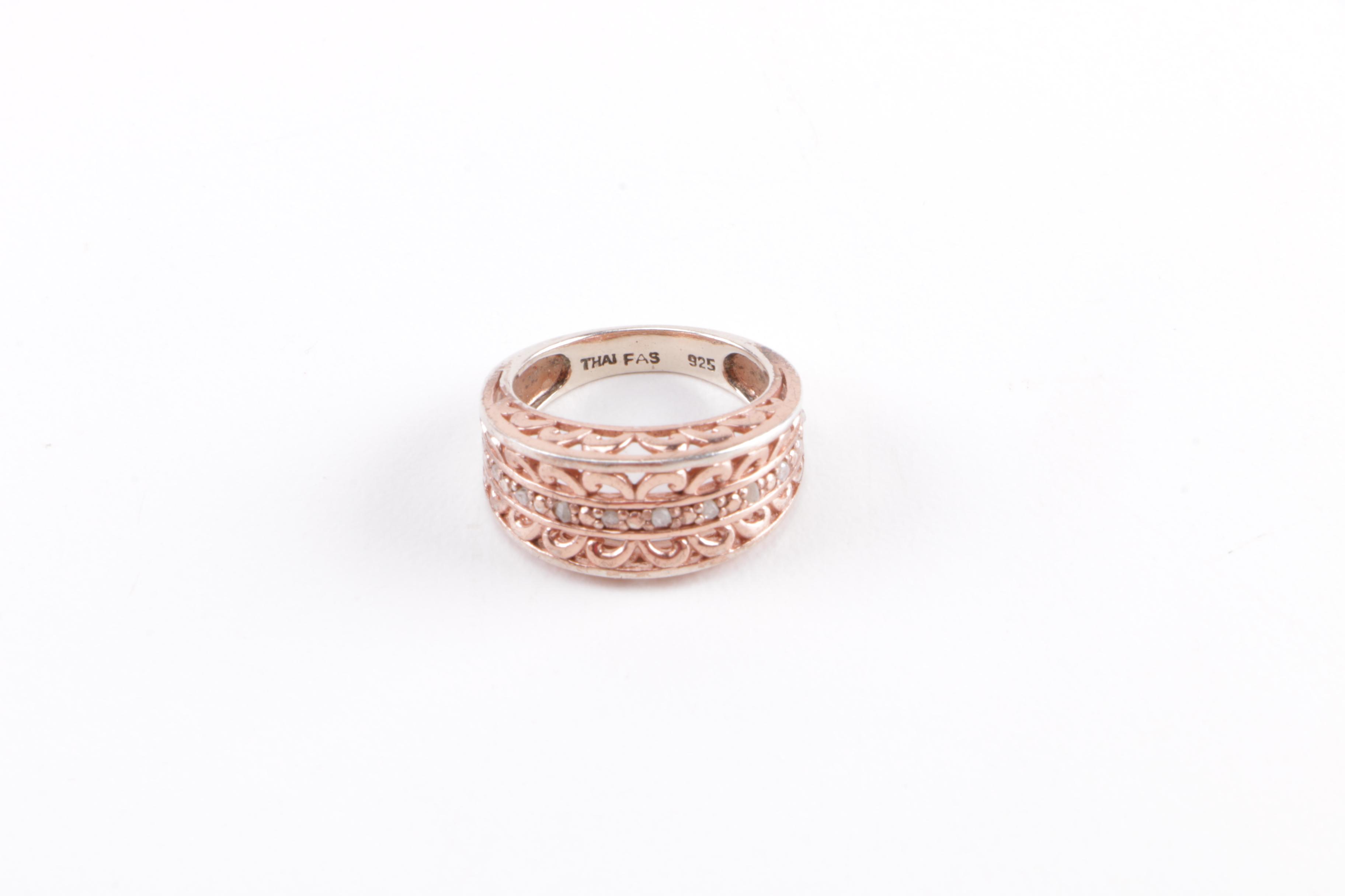 Sterling Silver Diamond and Morganite Rings