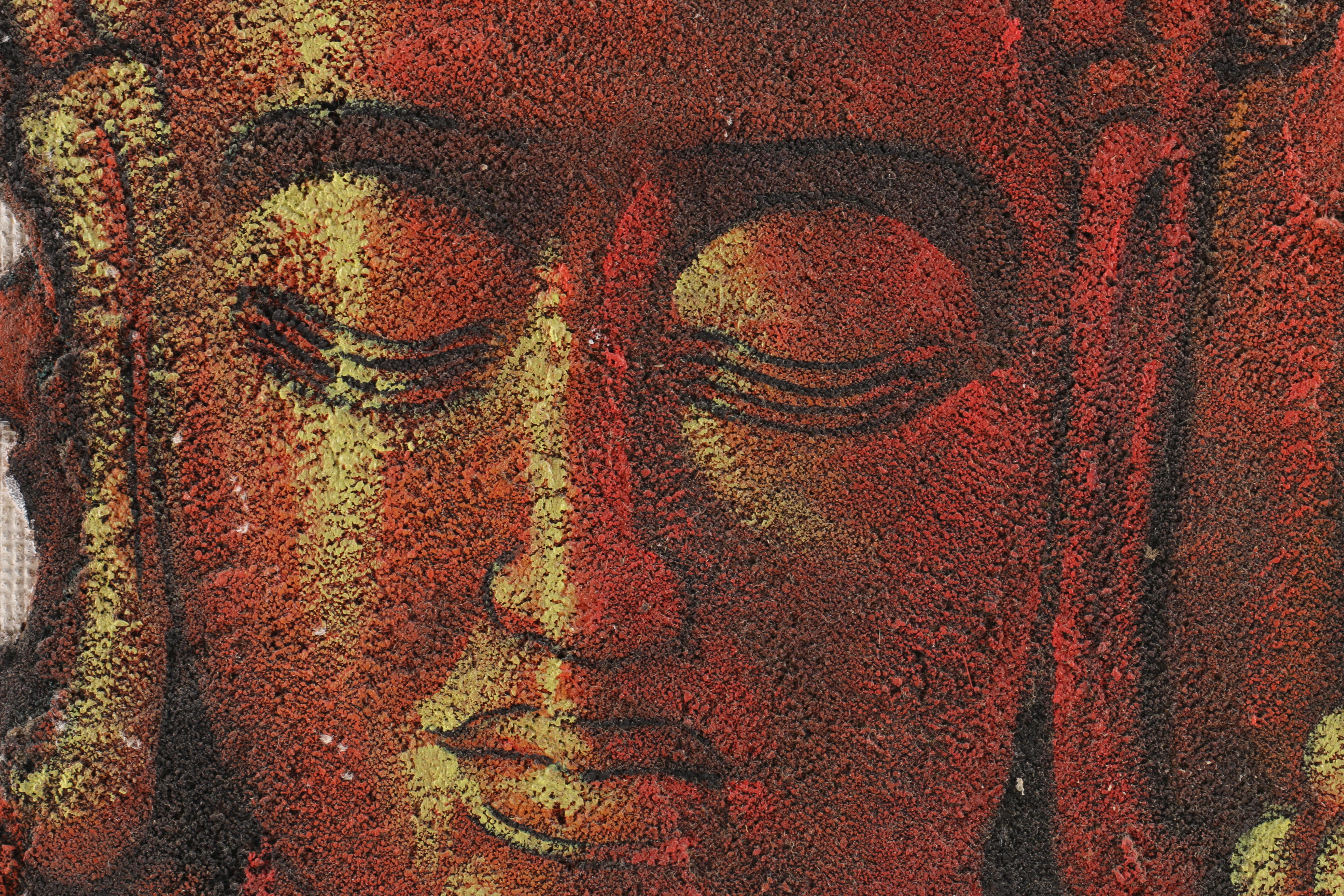 Oil Pastel Drawing of Buddha Statue