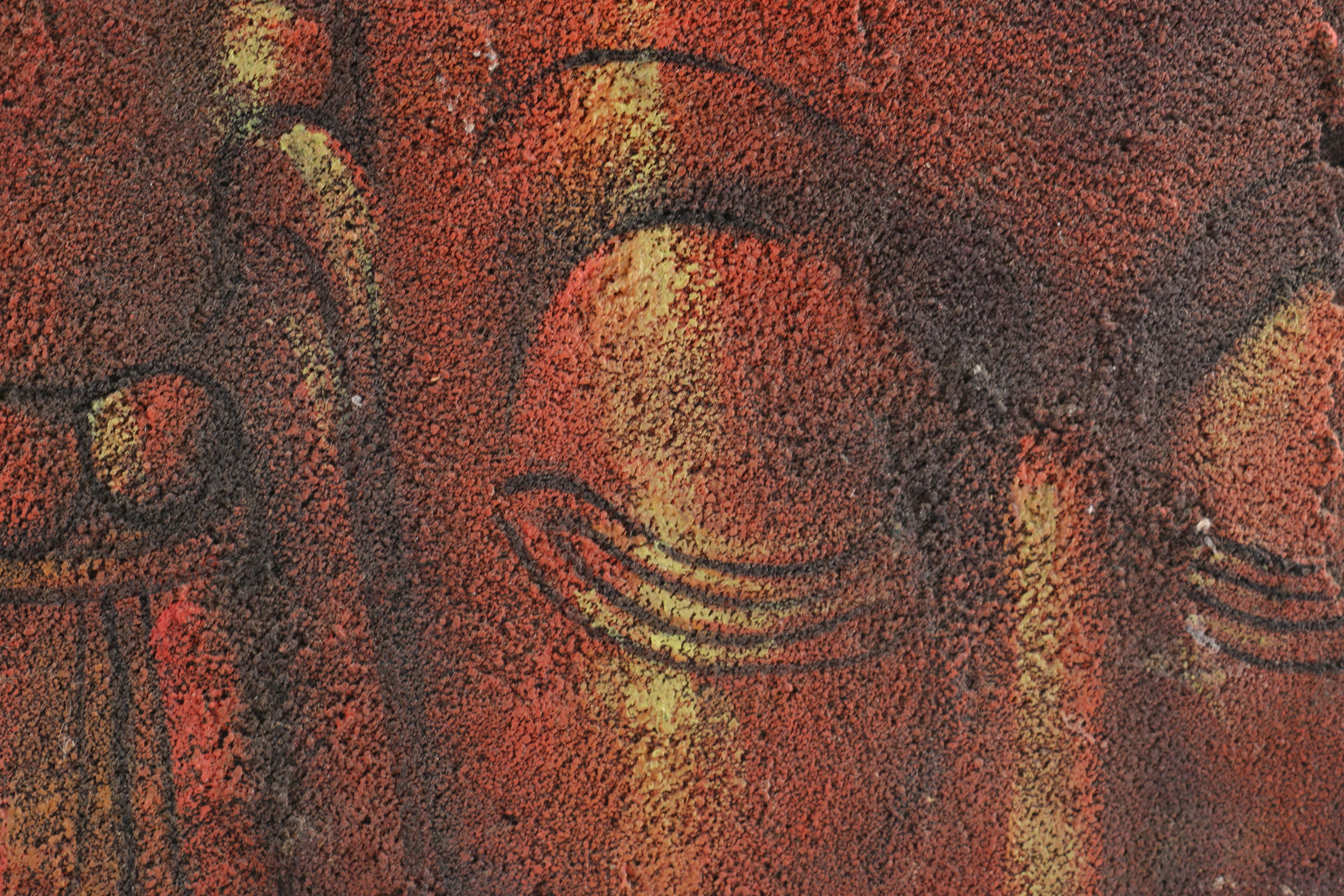Oil Pastel Drawing of Buddha Statue