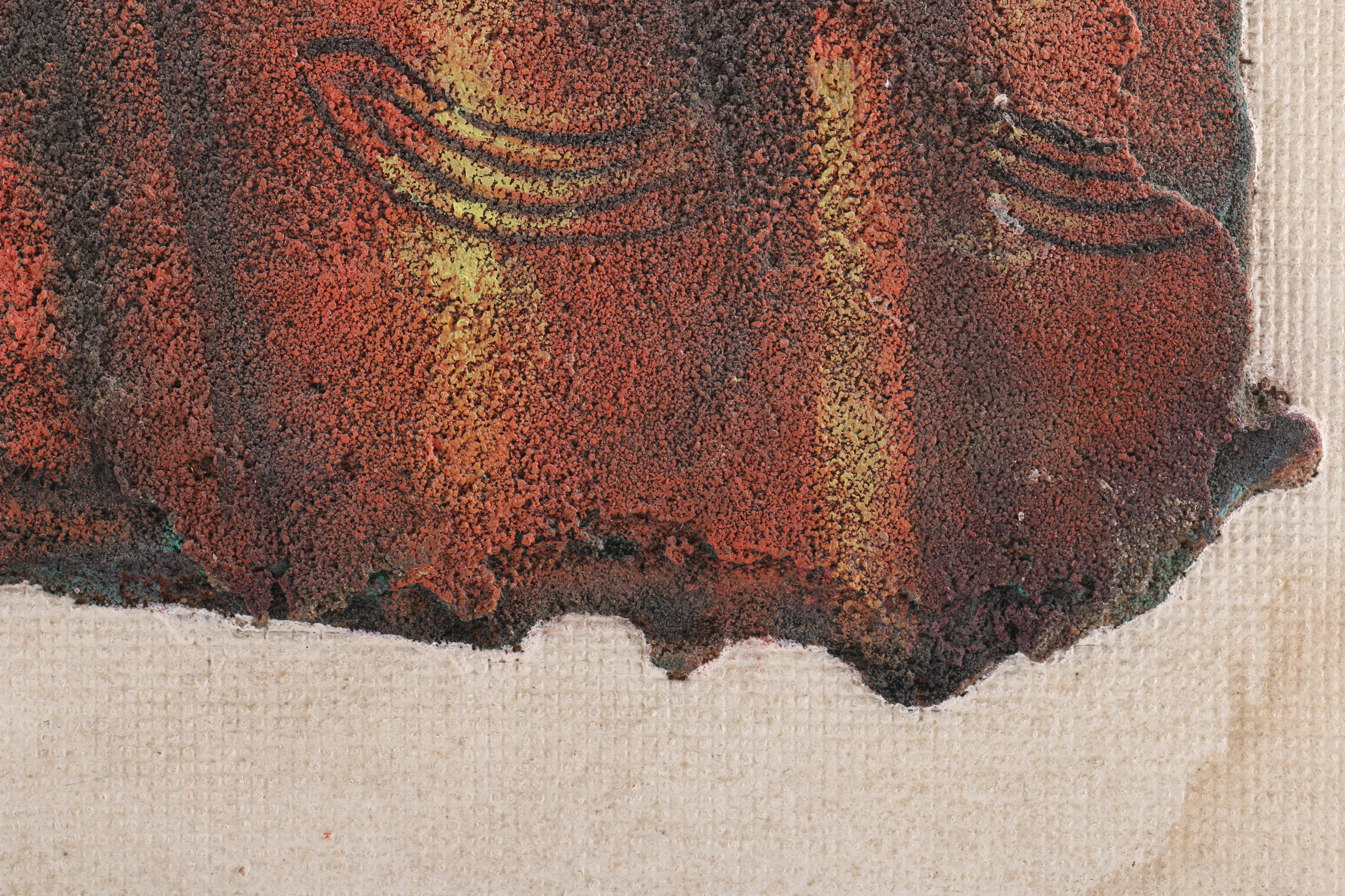 Oil Pastel Drawing of Buddha Statue