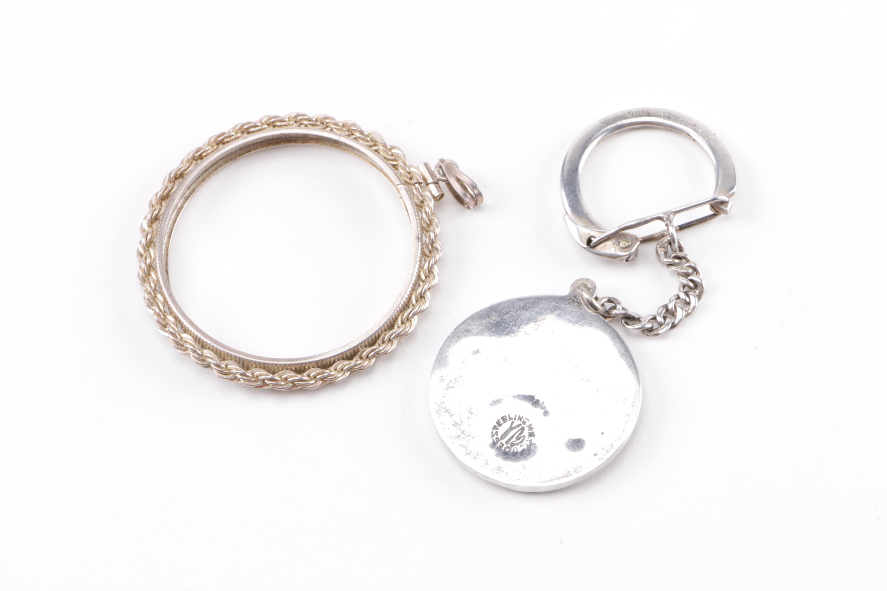 Sterling Silver Jewelry Including Beaded Rosary