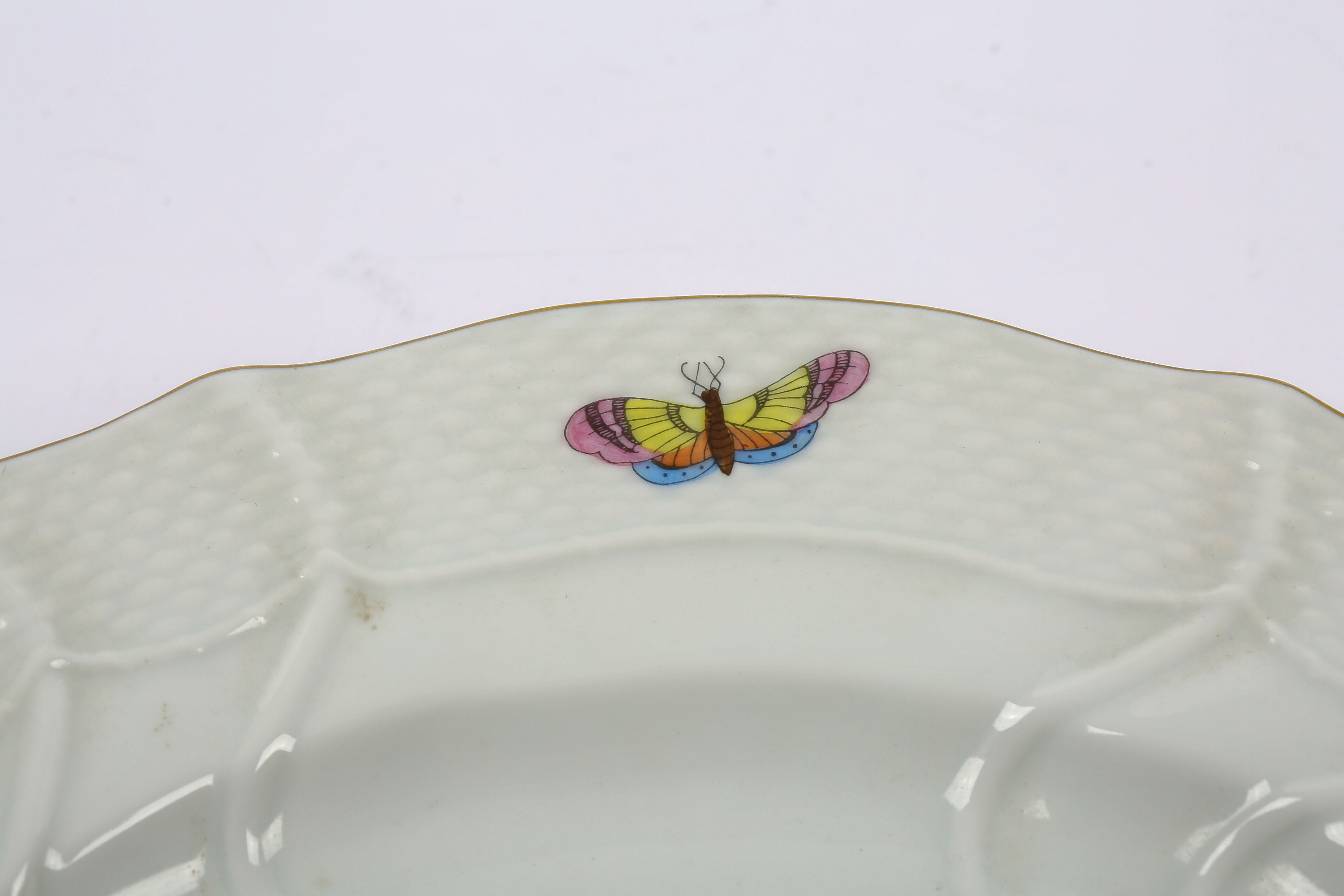 Herend  Hungary "Rothschild Bird" Handled Platter
