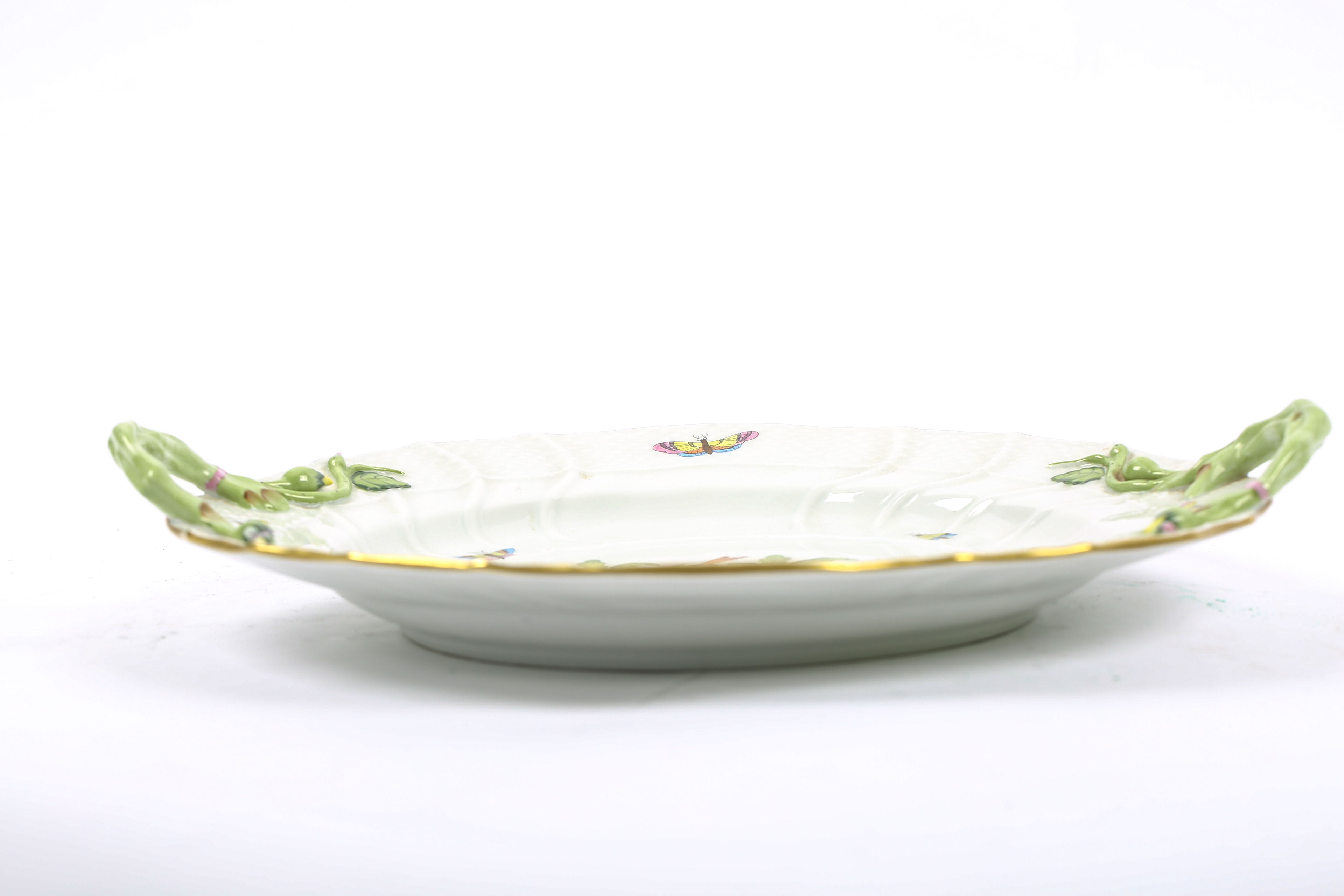 Herend  Hungary "Rothschild Bird" Handled Platter