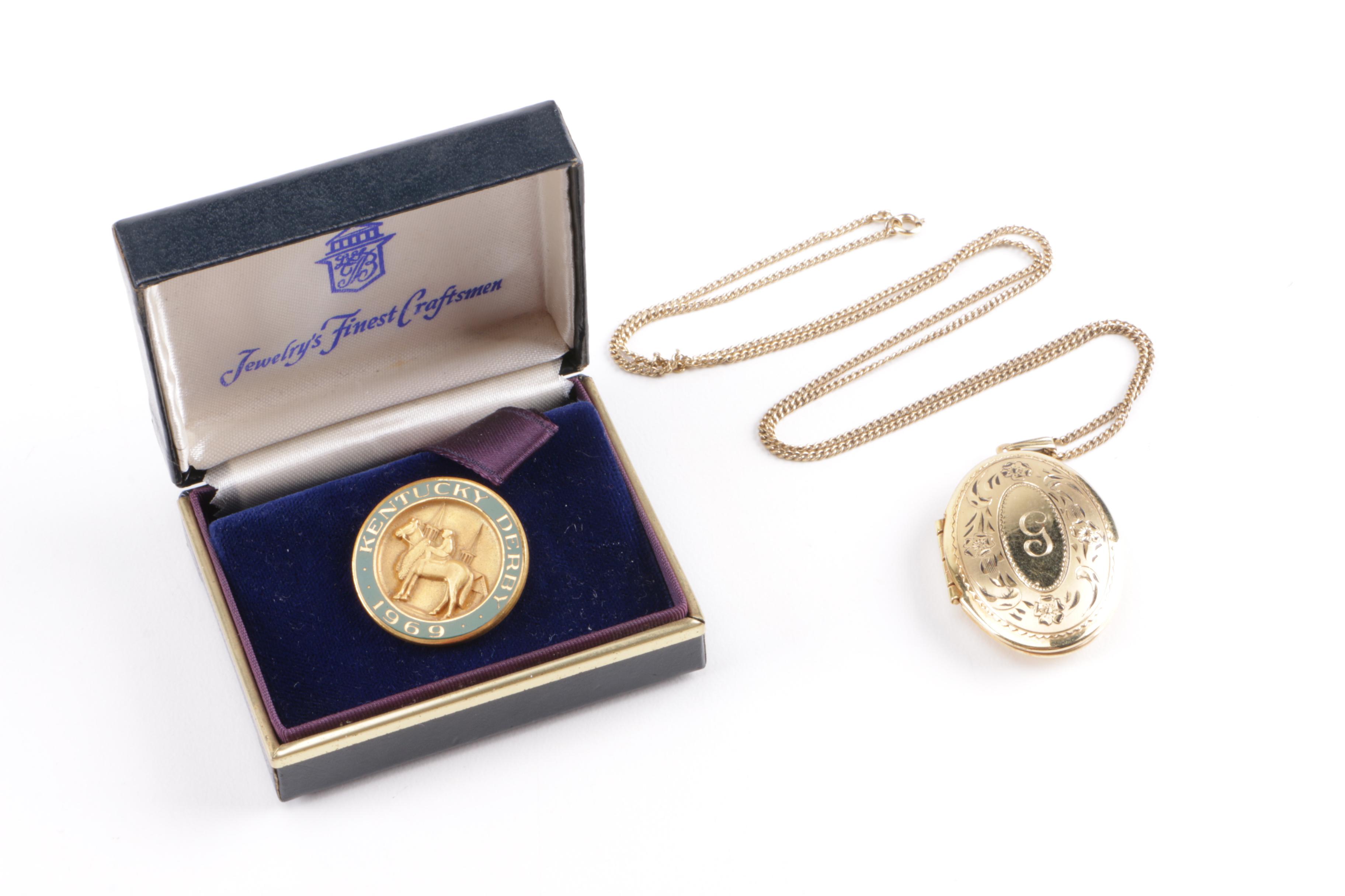 Vintage Jewelry Including a 1969 Kentucky Derby Pin