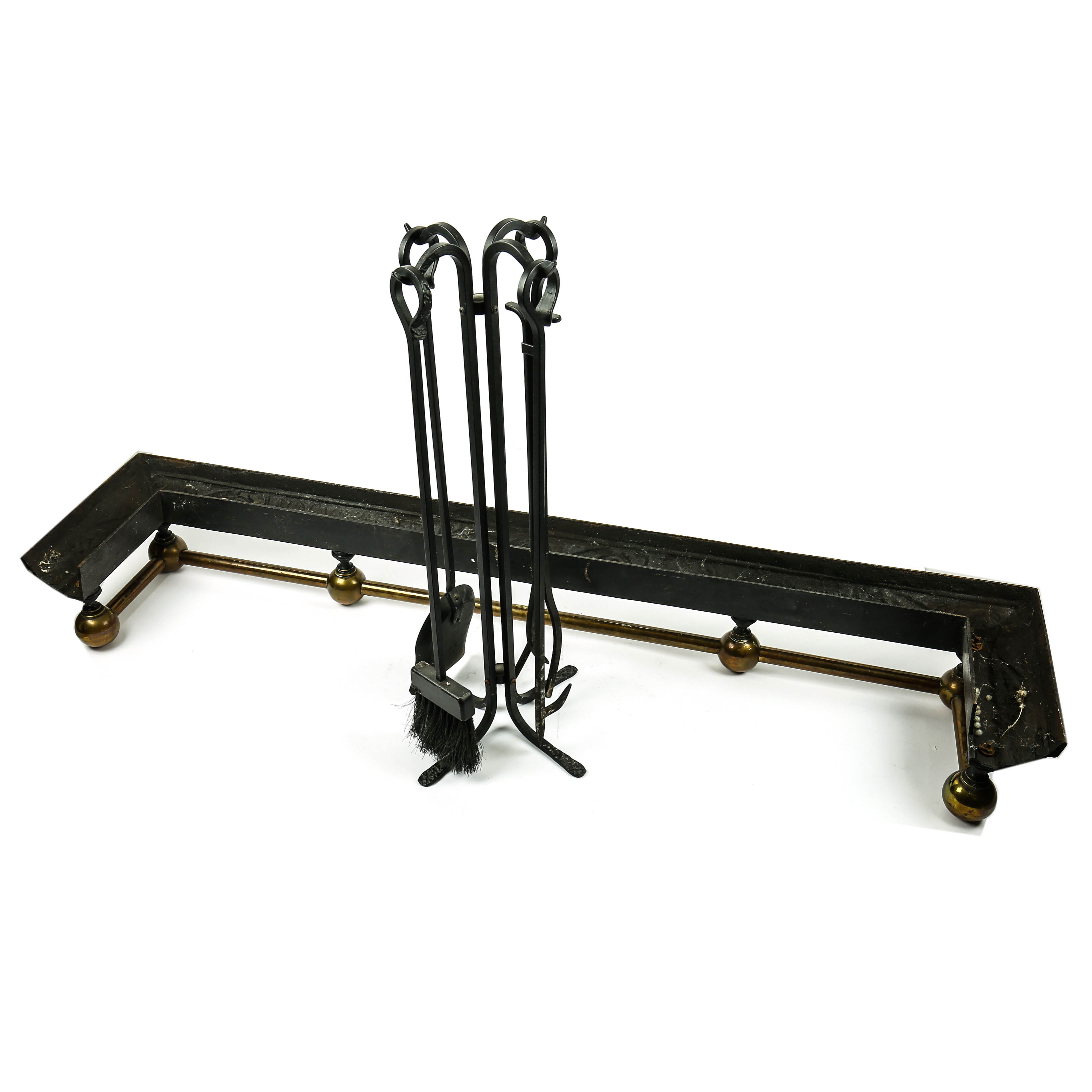 Vintage Hearth Fender and Fireplace Tools