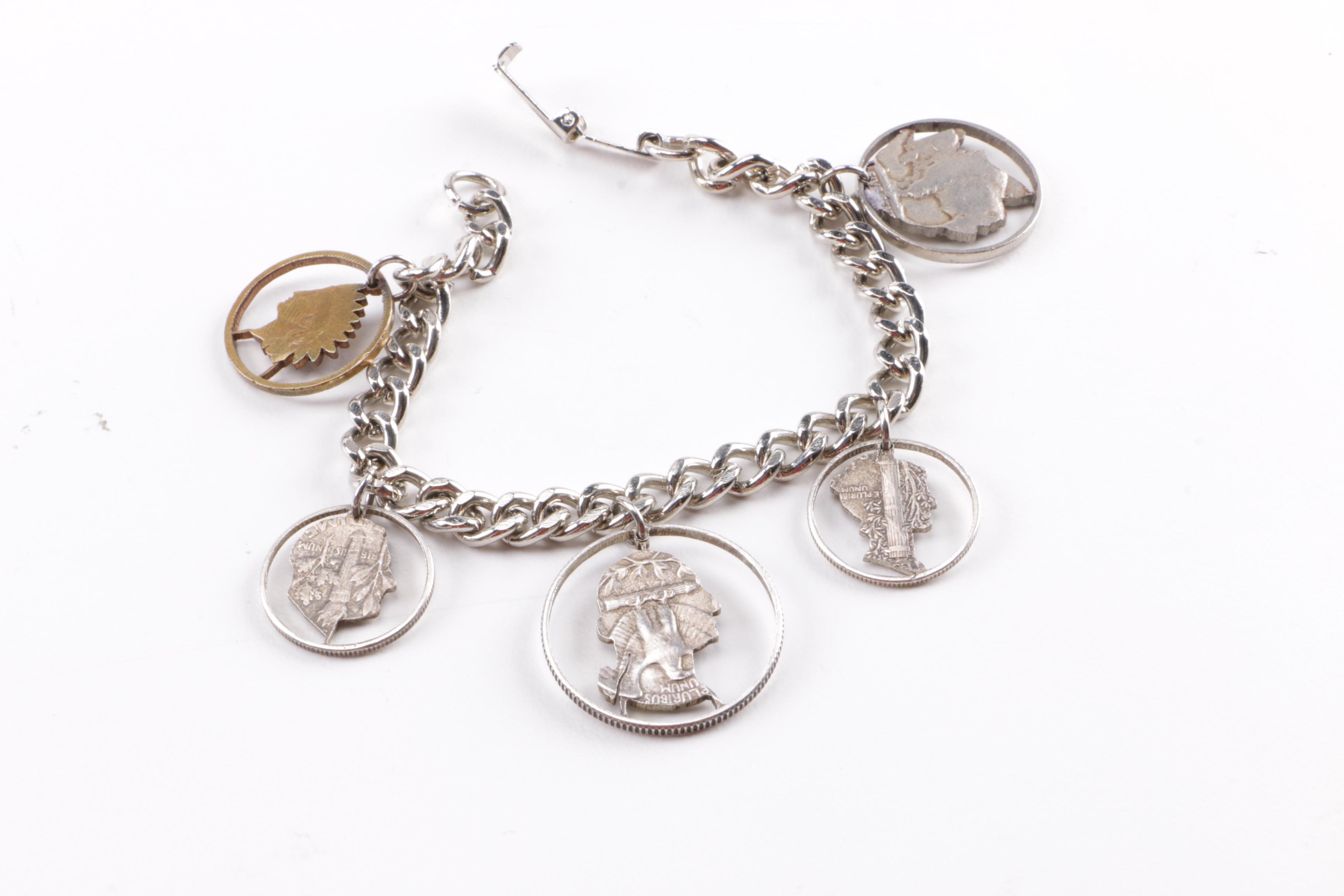 900 and 800 Silver Jewelry Including Coin Jewelry