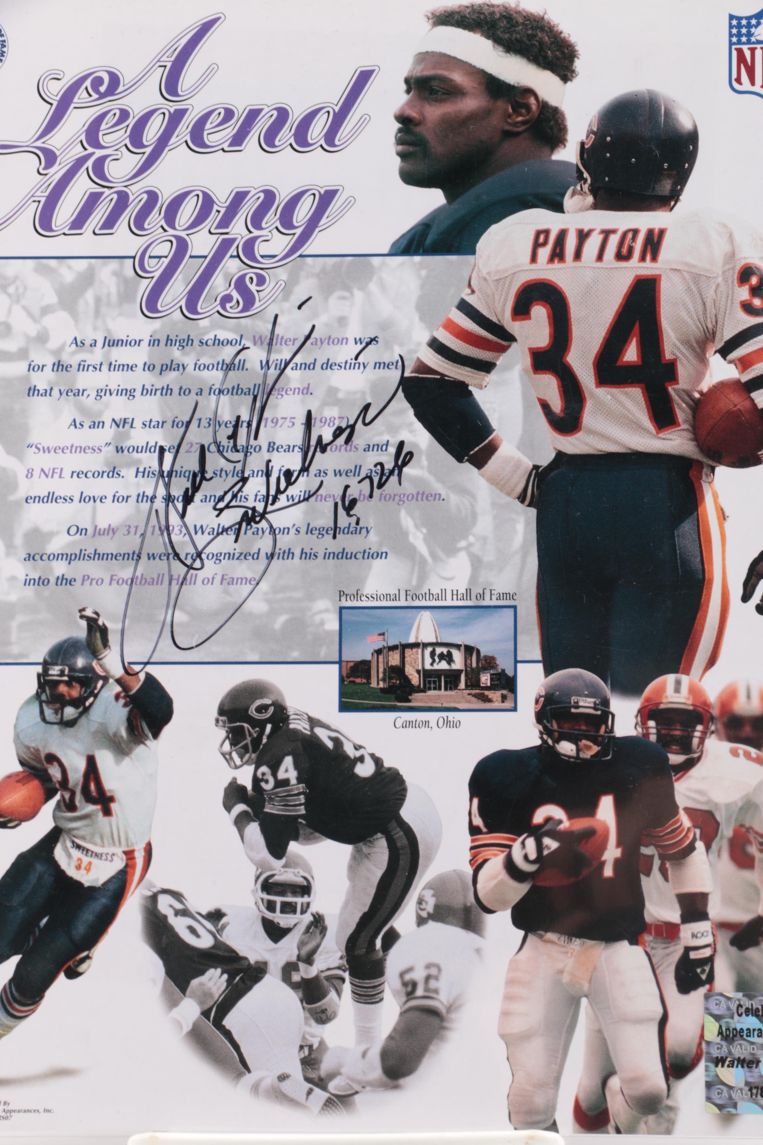 Walter Payton Autographed Commemorative Print